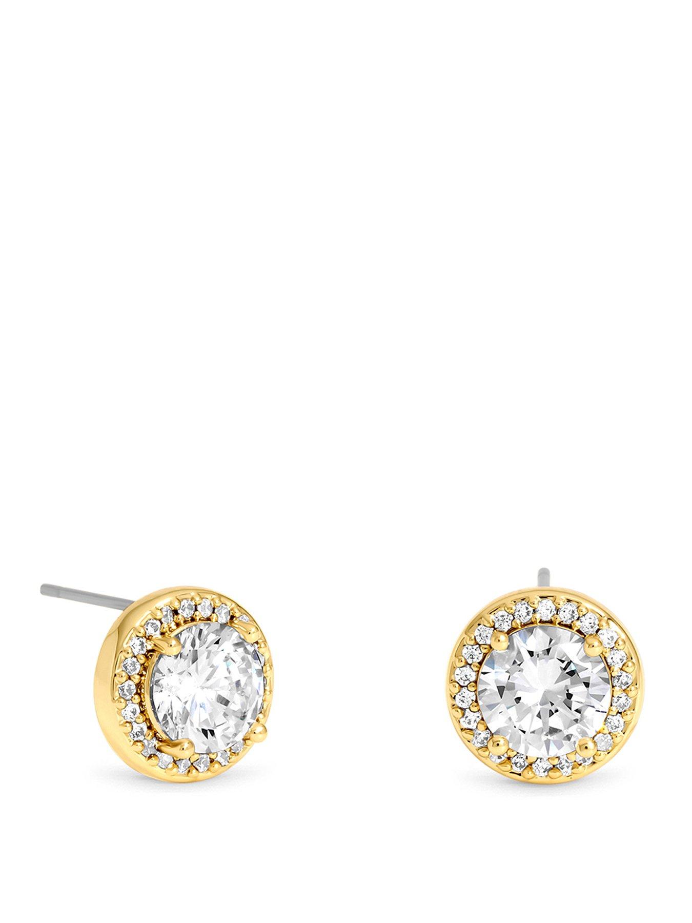Image 1 of 1 of Jon Richard Gold Plated Cubic Zirconia Stud Earrings