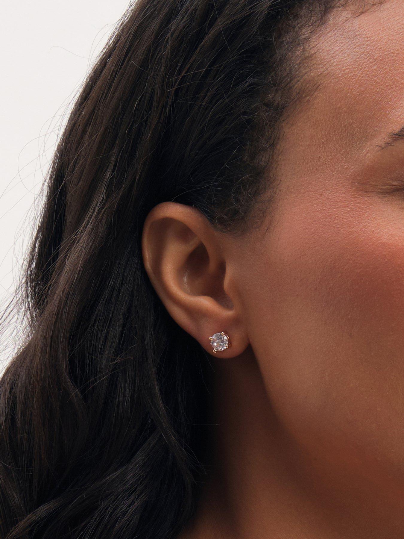 Image 2 of 3 of Jon Richard Gold Plated And Crystal Small Round Stud Earrings