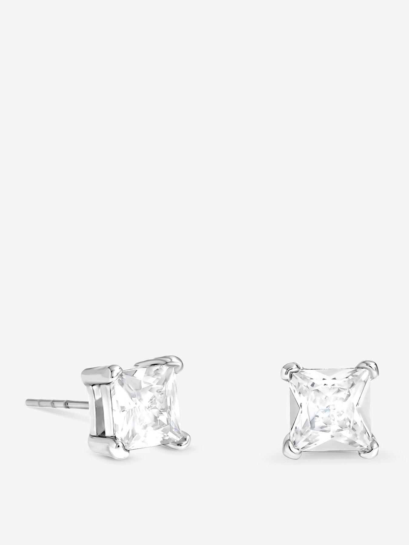 Image 1 of 1 of Jon Richard Plaitinum Plated Waterproof And Crystal Hoop Earrings