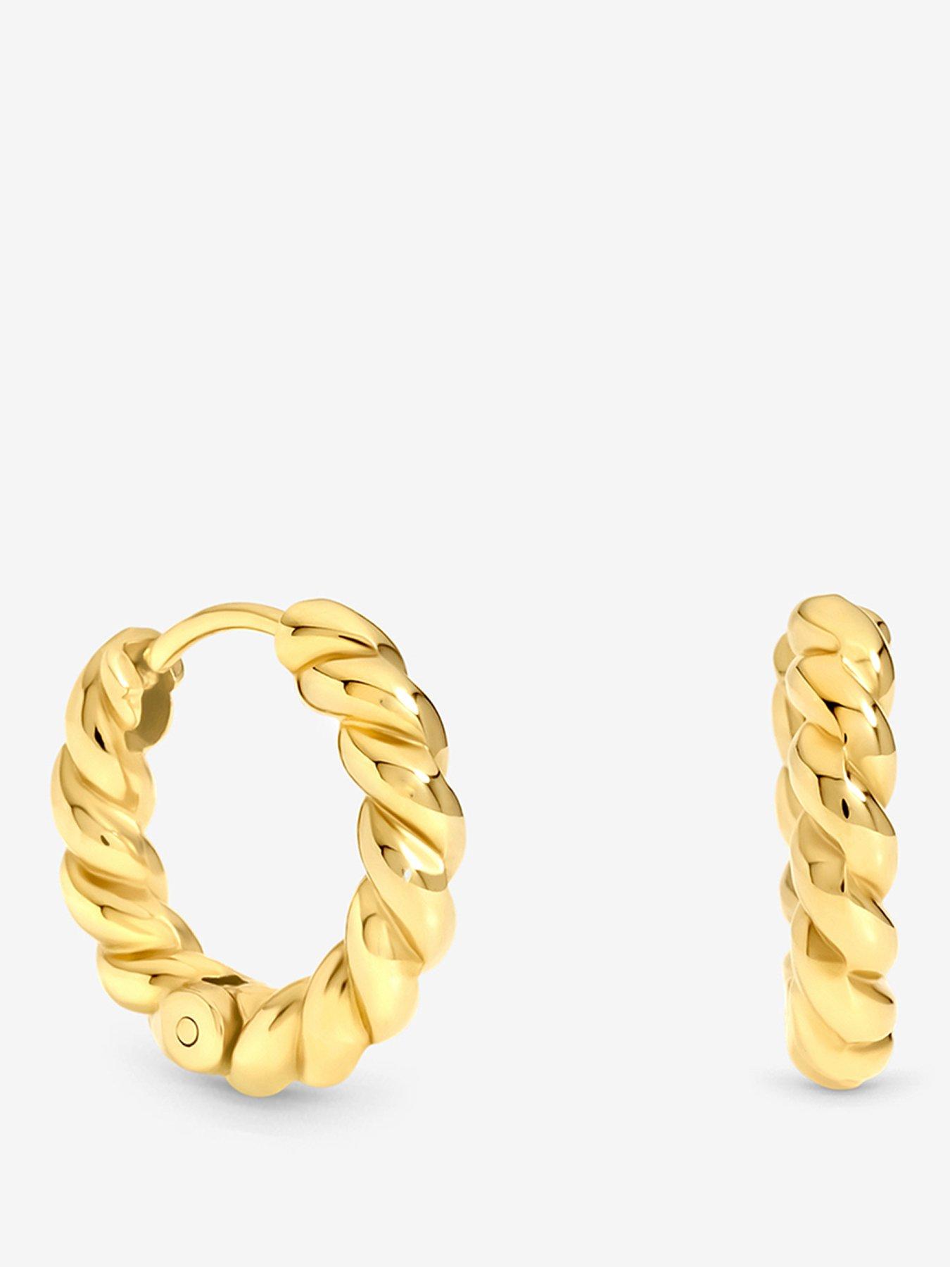 Image 1 of 3 of Jon Richard Gold Plated Waterproof Twist Hoop Earrings