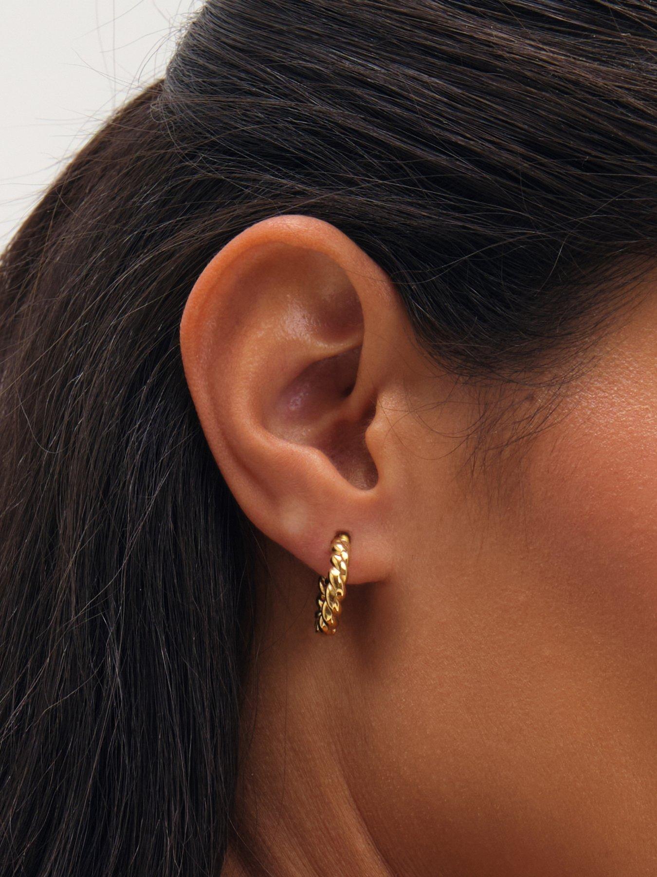 Image 2 of 3 of Jon Richard Gold Plated Waterproof Twist Hoop Earrings