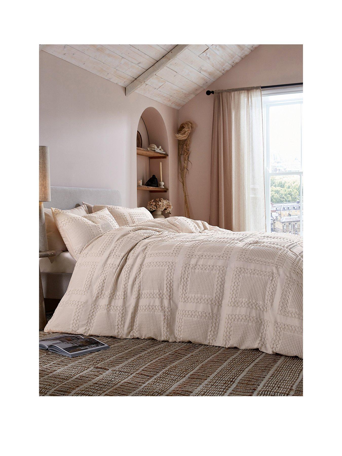 Image 2 of 5 of Abigail Ahern x Murmur Maeve Waffle Bed Cover Set Dusky Pink