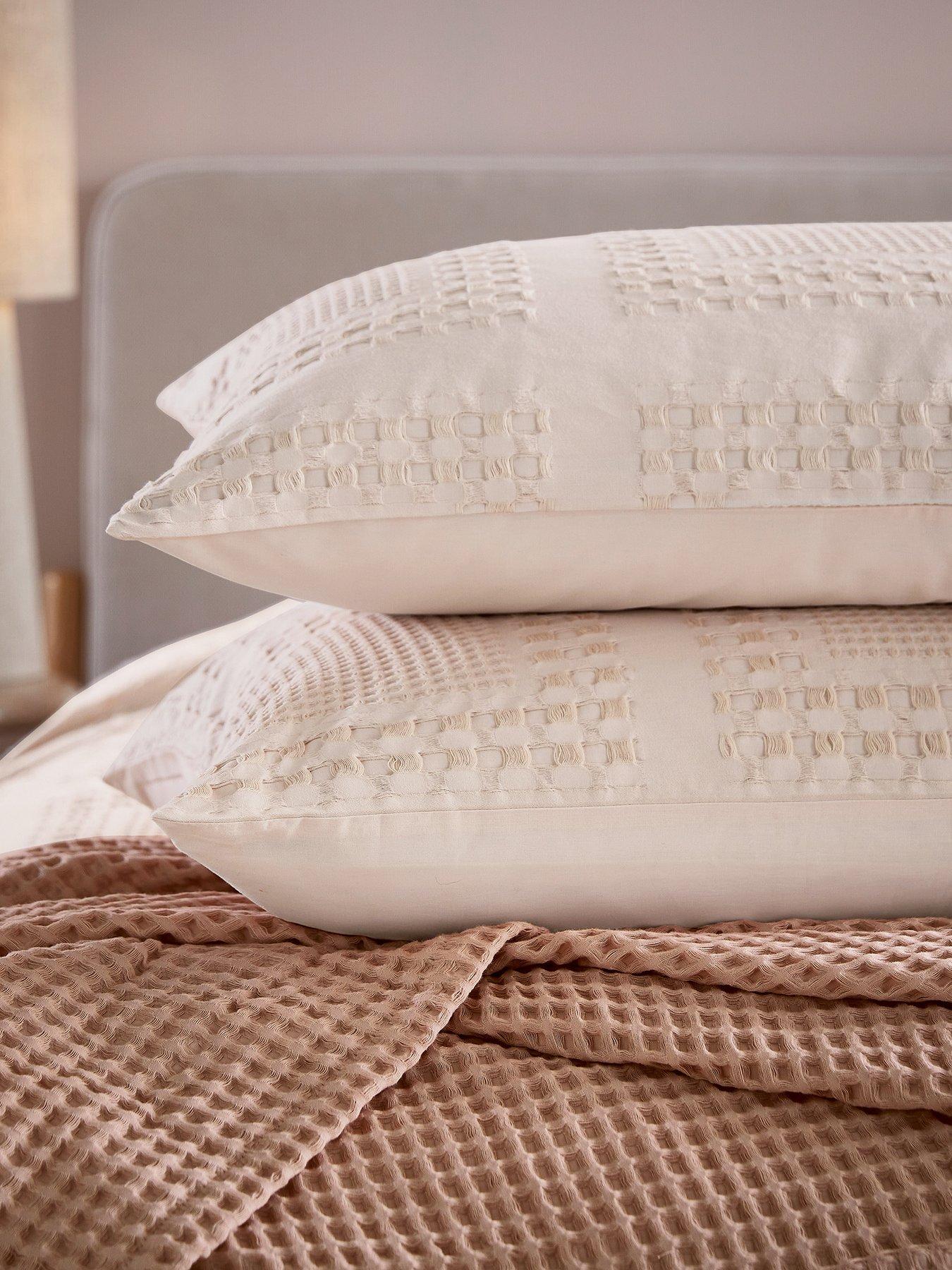 Image 5 of 5 of Abigail Ahern x Murmur Maeve Waffle Bed Cover Set Dusky Pink