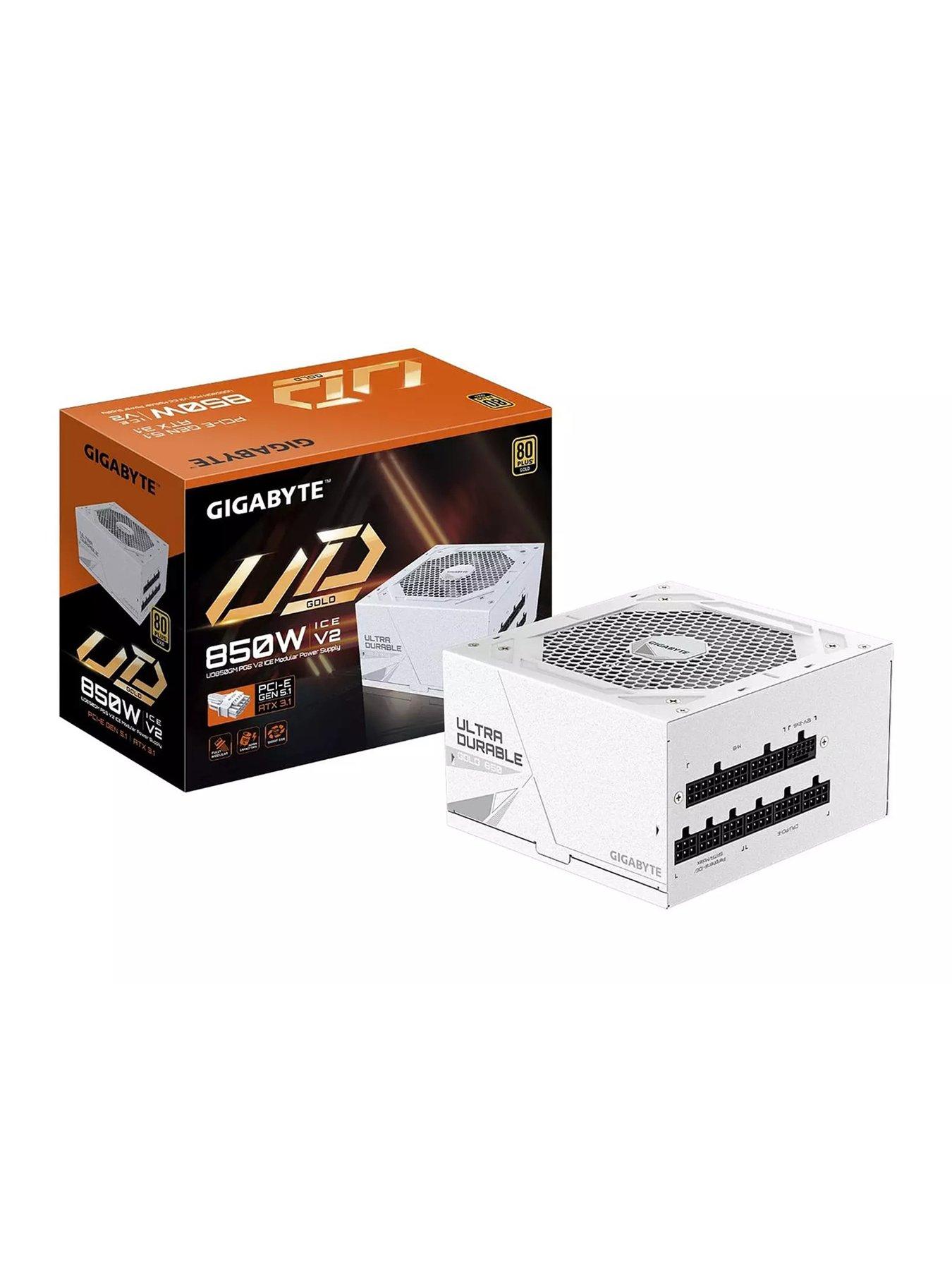 Image 2 of 7 of GIGABYTE GP-UD850GM PG5 ICE 80 Plus Gold 850W Modular Power Supply with GP-GIGABYTE GME 360 ICE Liquid Cooler - White