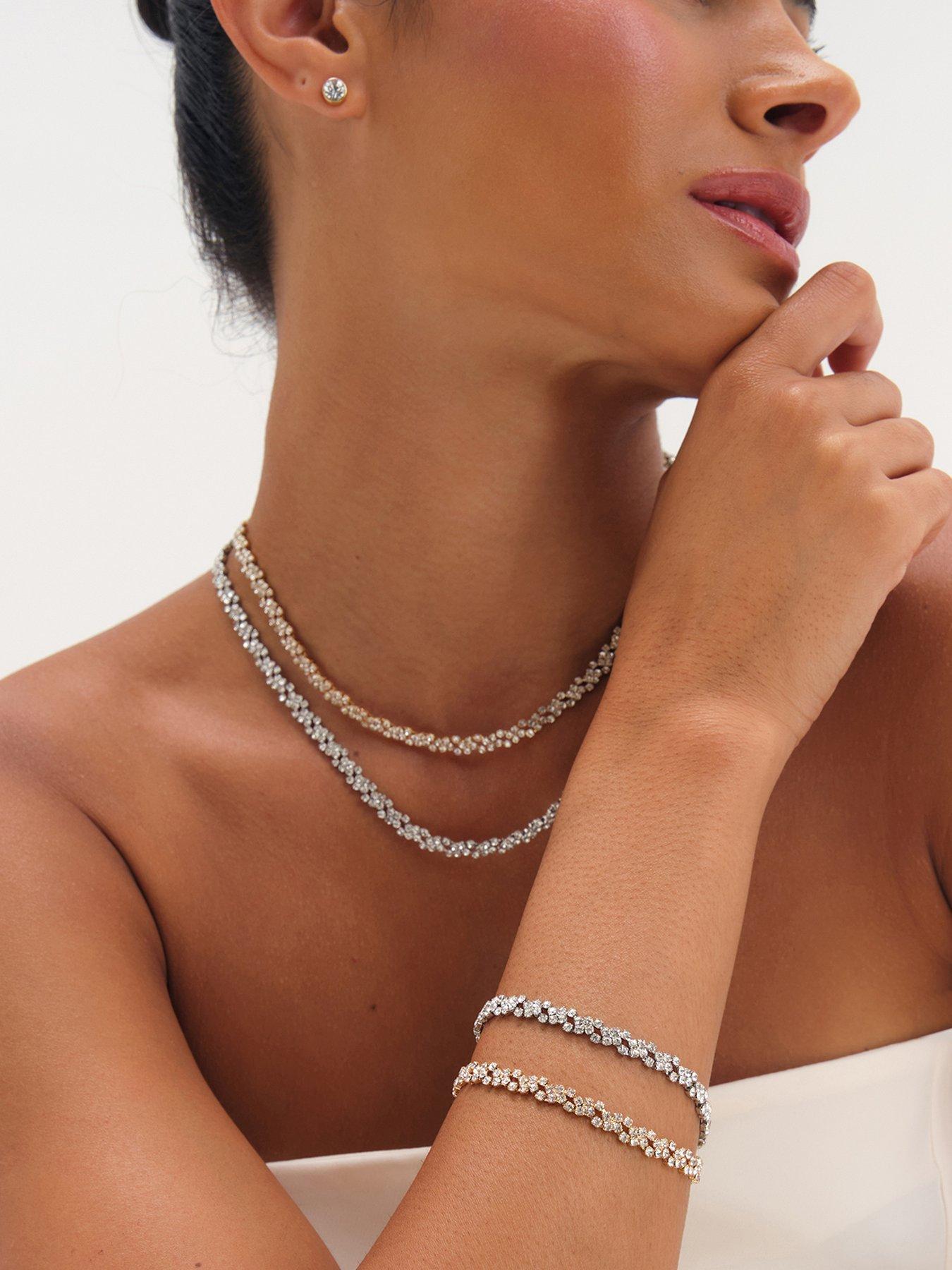 Jon Richard Jon Richard Gold Plated Crystal Fine Multi Stone Bracelet