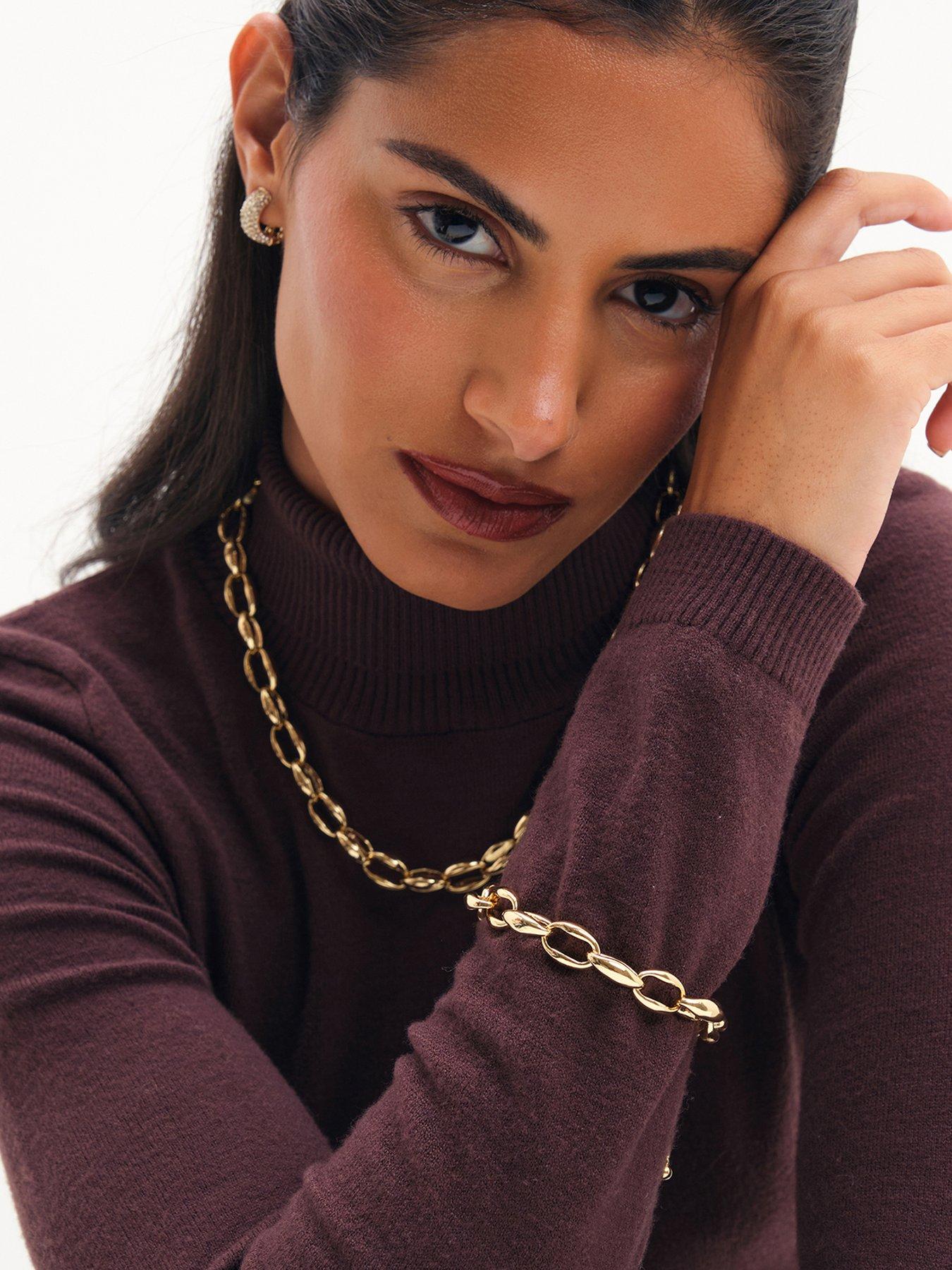 Jon Richard Jon Richard Gold Plated And Oval Link Bracelet