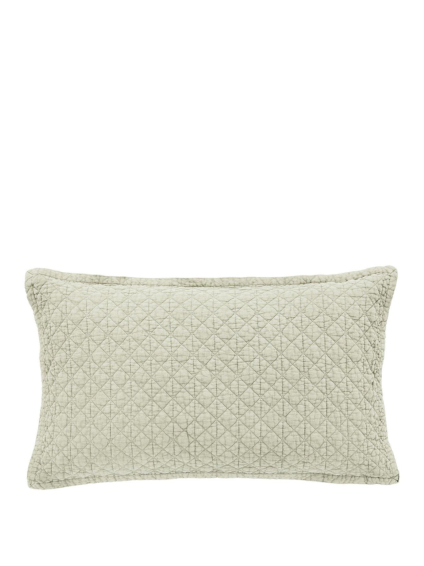 Image 2 of 4 of Bedeck of Belfast Stonewashed Cotton Pillowcase Pairs Oxford Sage Green