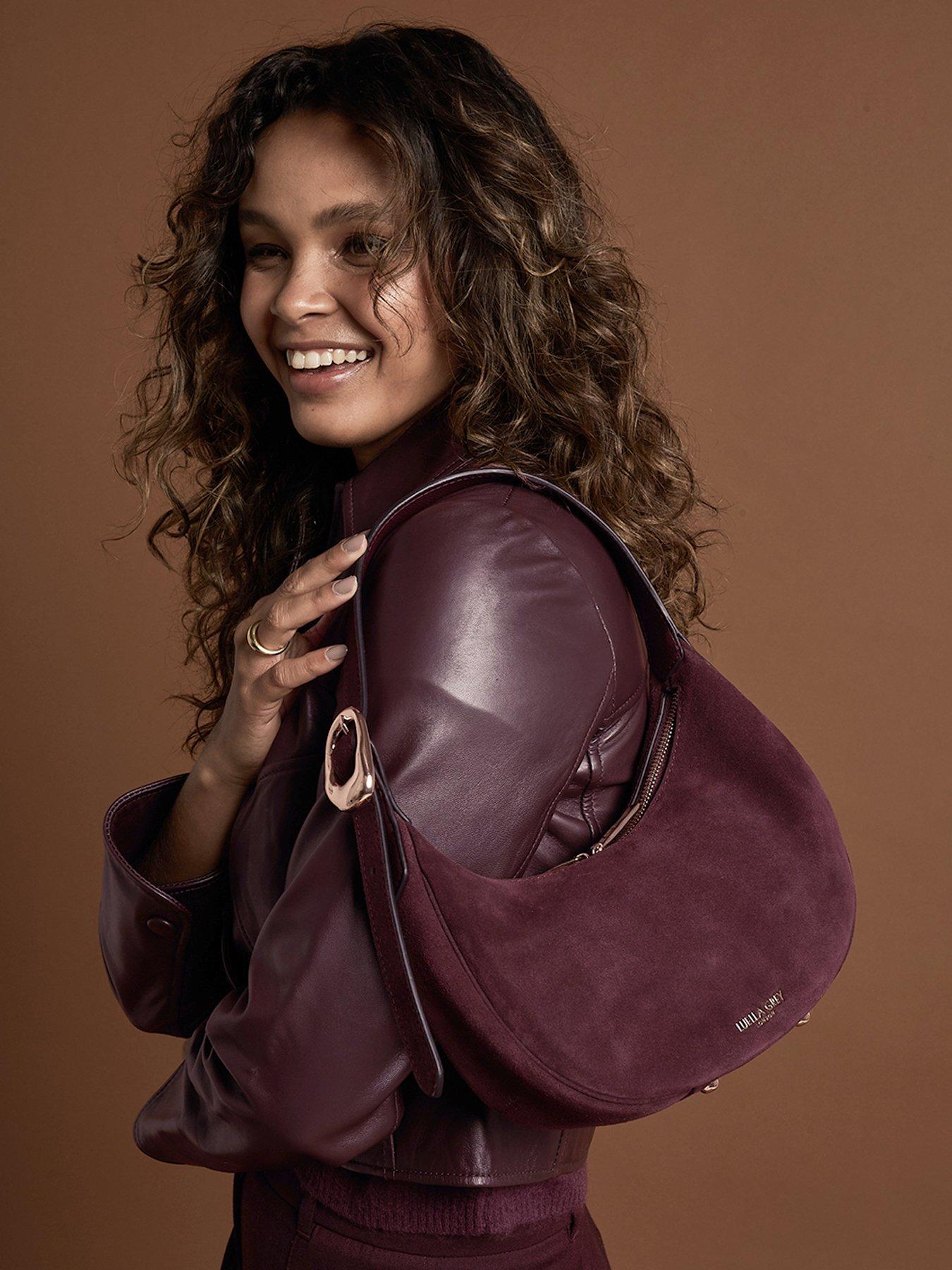 Image 2 of 7 of Luella Grey Blythe Scoop Shoulder Bag - Black Cherry