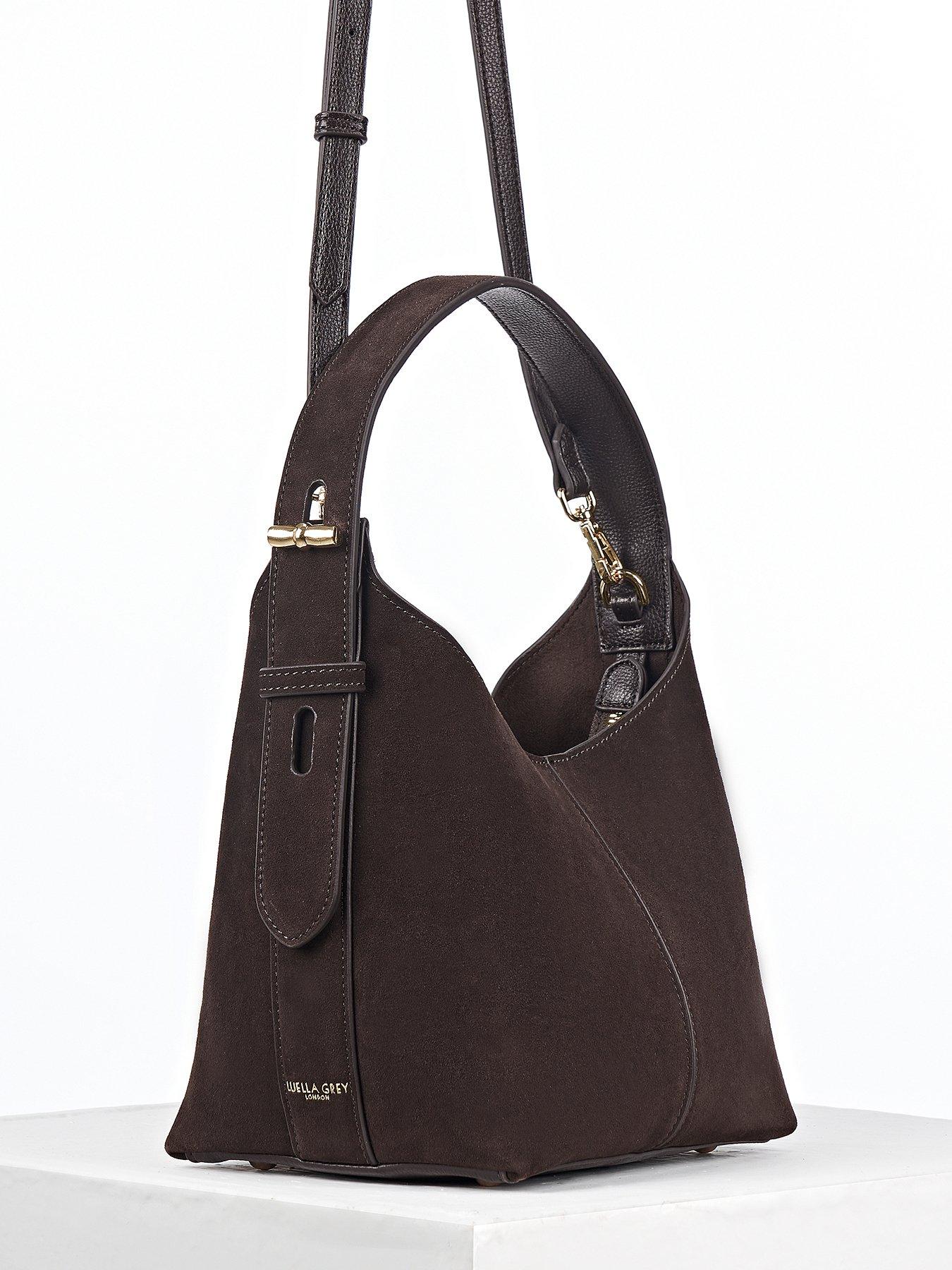 Image 3 of 7 of Luella Grey Roxanne Grab Handle Bag - Chocolate Suede