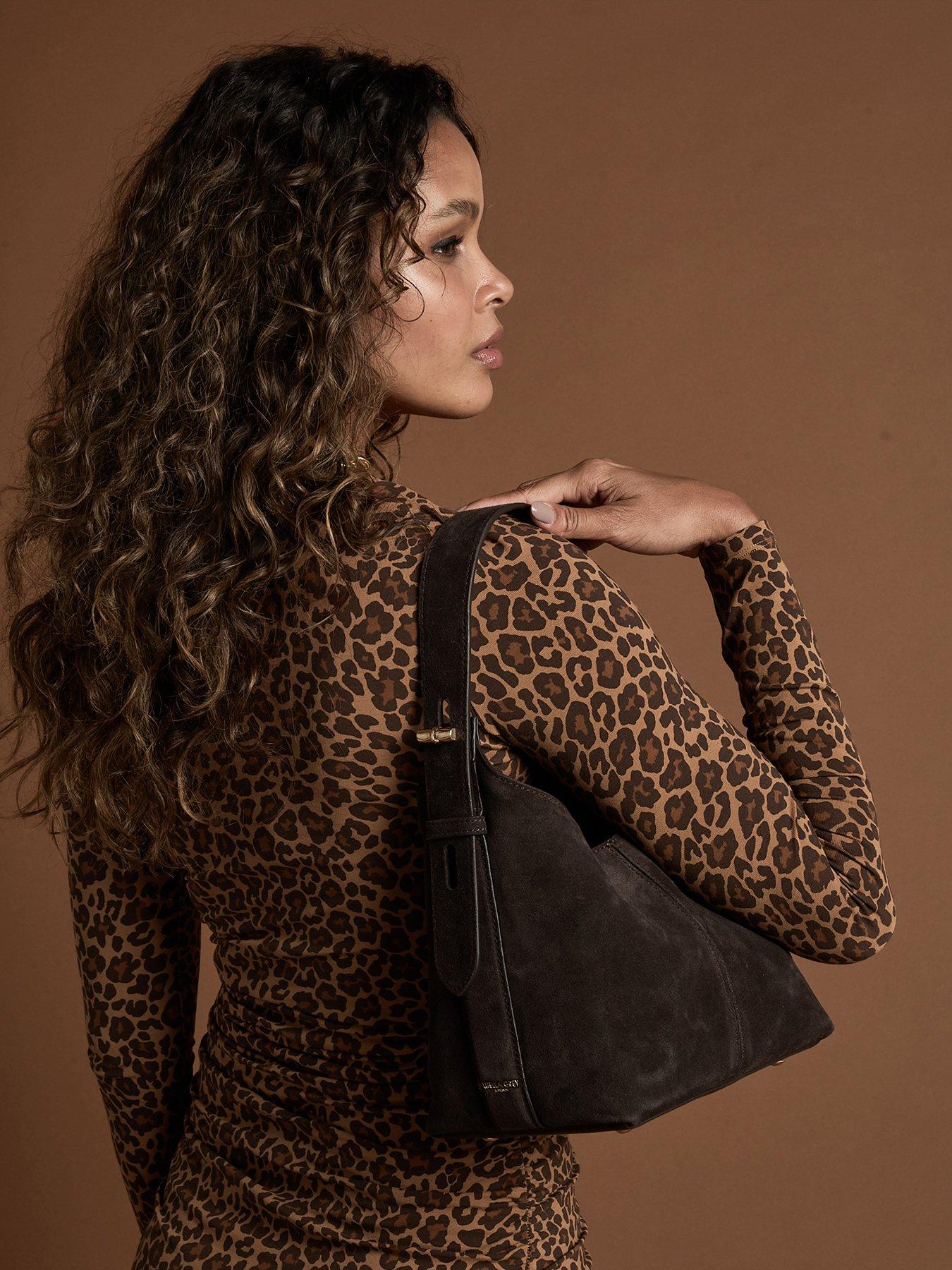Image 6 of 7 of Luella Grey Roxanne Grab Handle Bag - Chocolate Suede