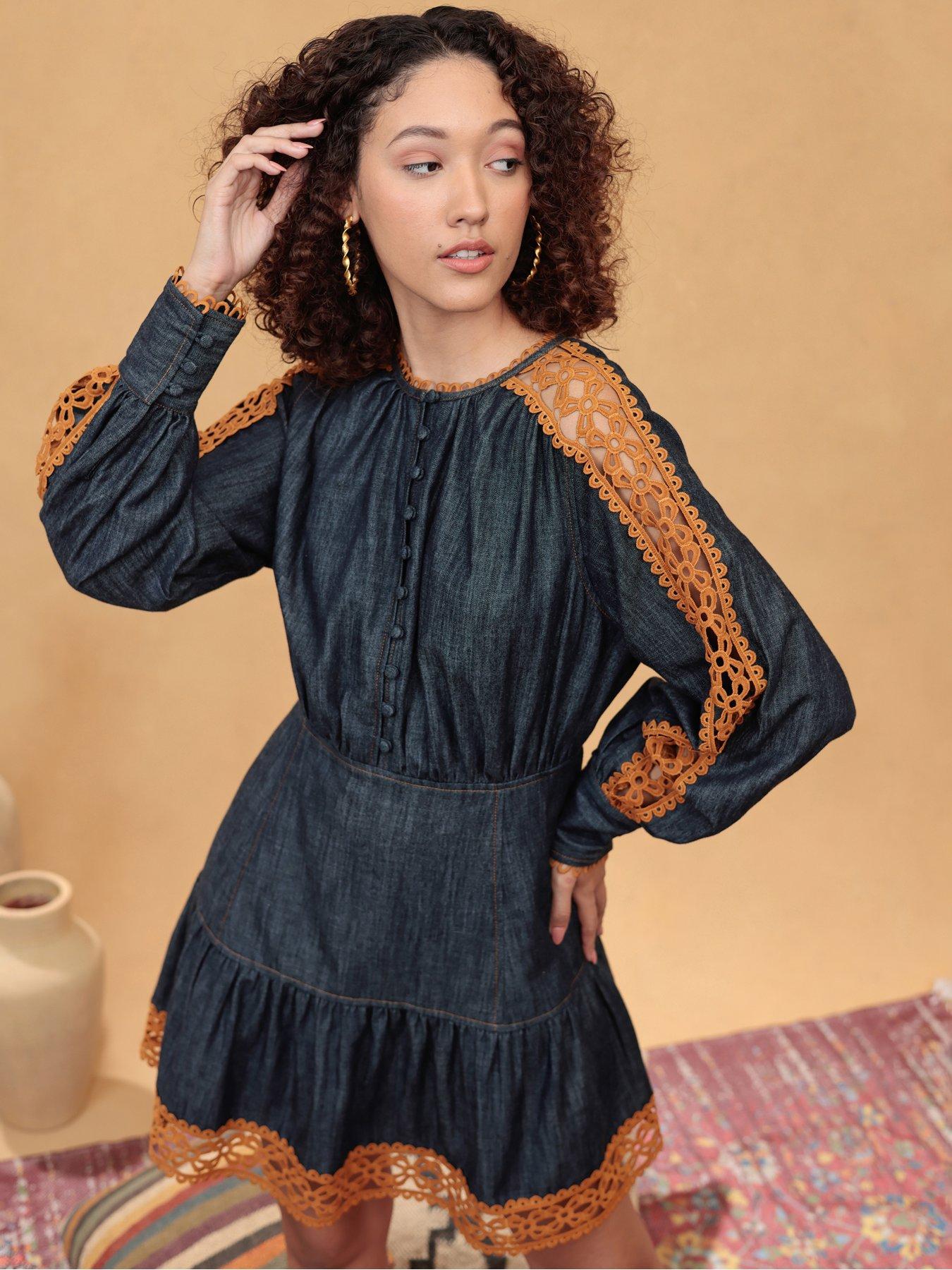 Image 1 of 5 of Emily Lovelock ELORA DENIM DRESS