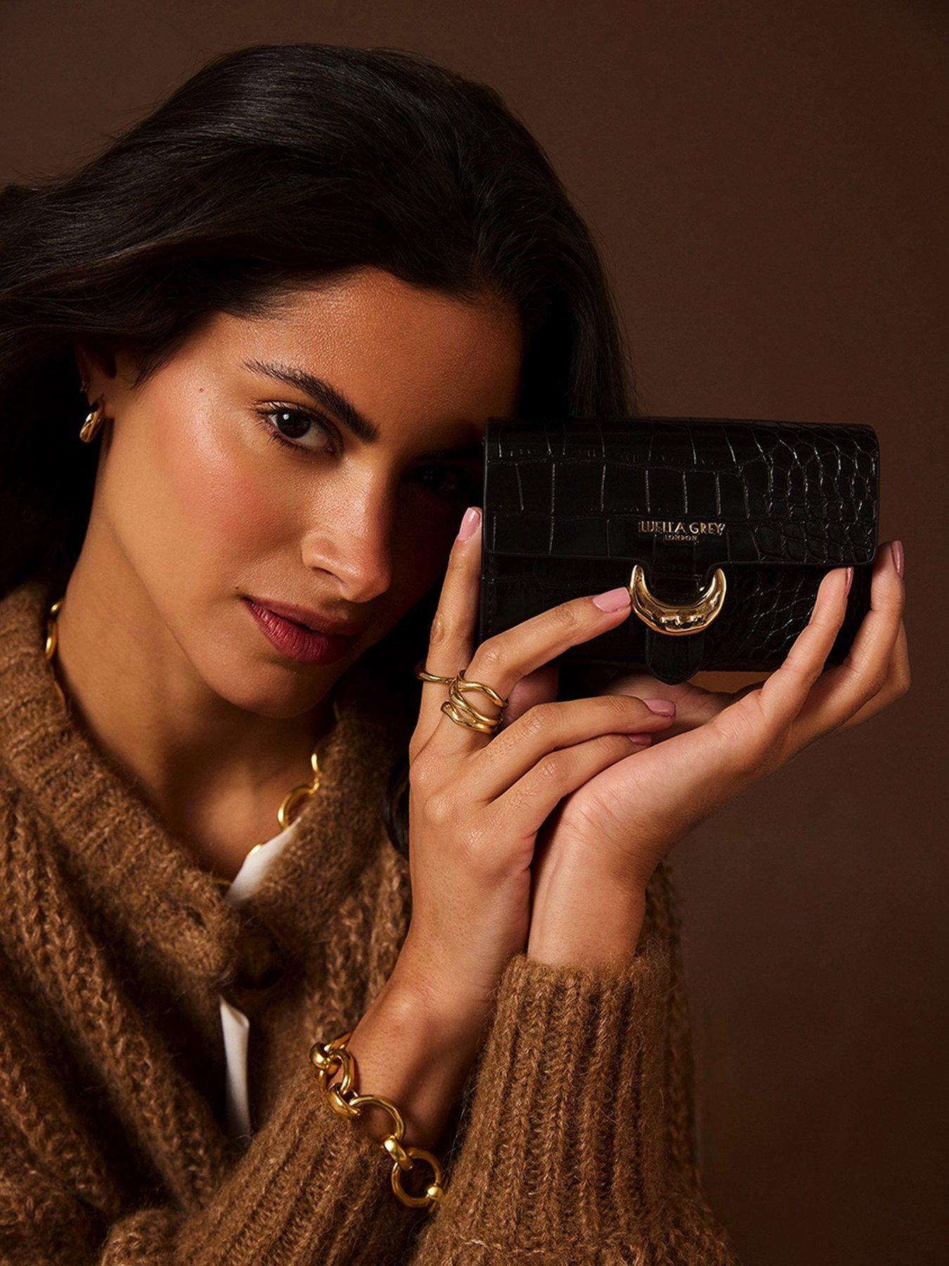 Image 1 of 4 of Luella Grey Letitia Medium Purse In Black Croc