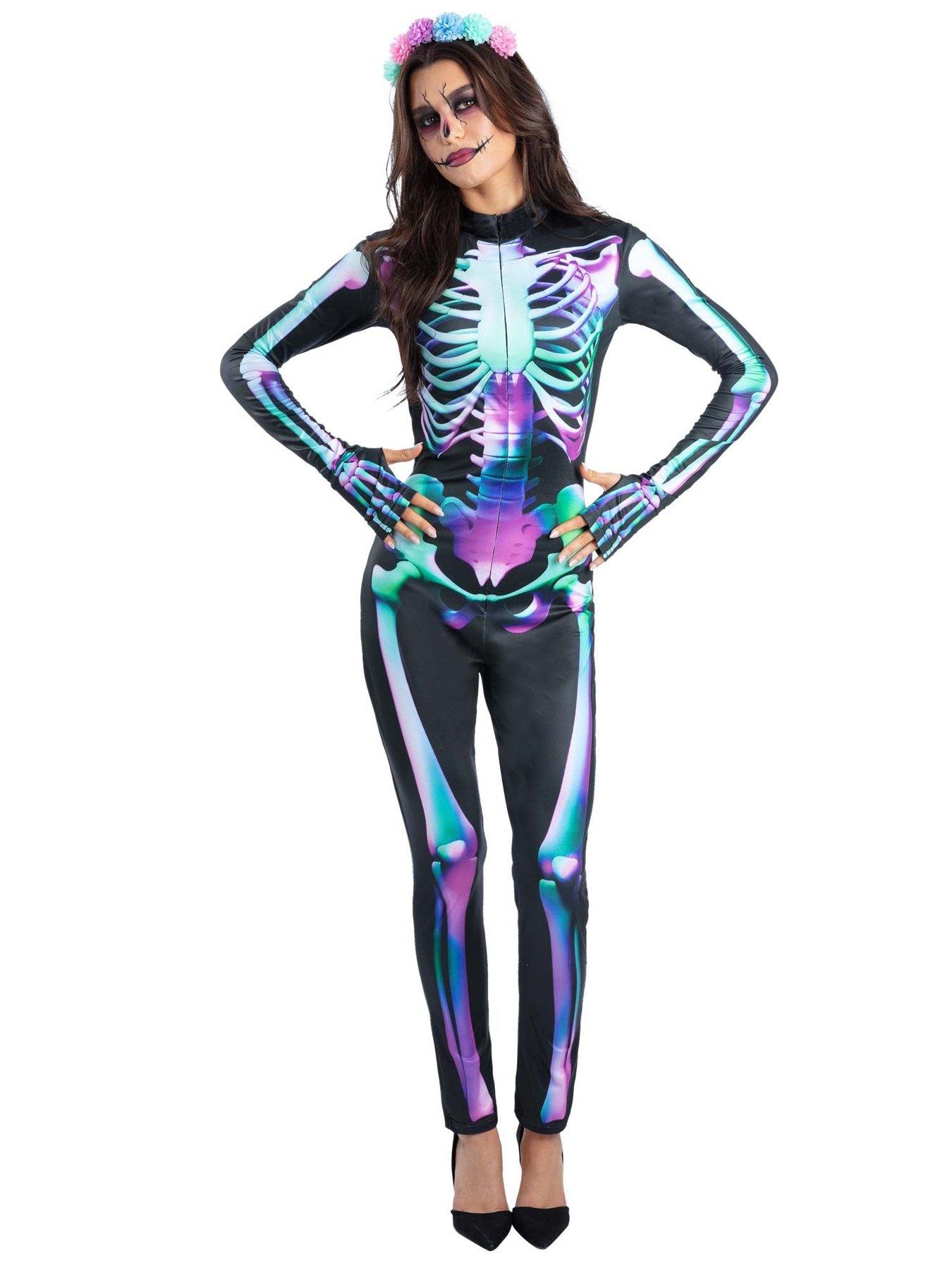 Image 4 of 4 of Ladies Bright Bones Skeleton Costume