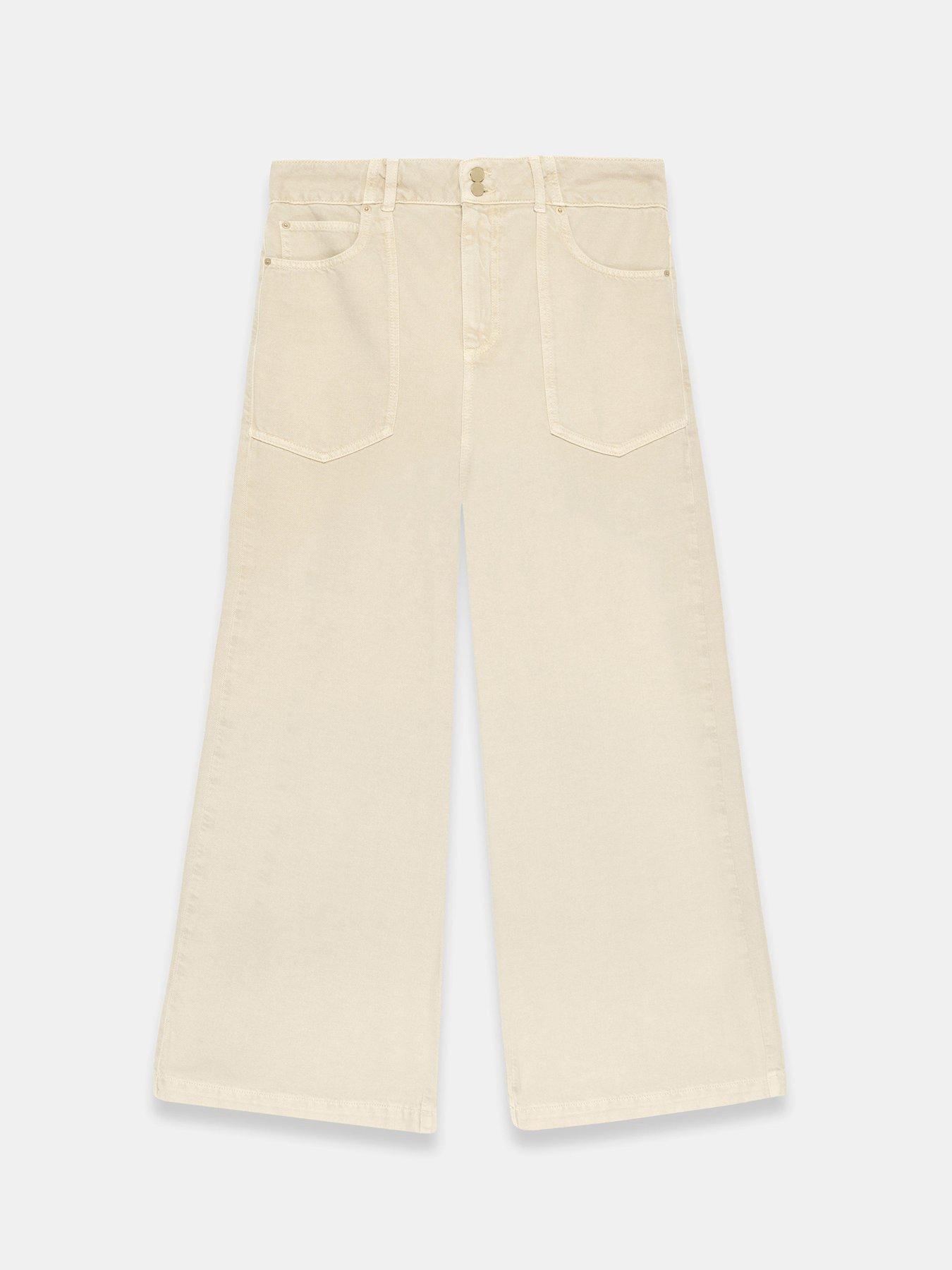 Image 5 of 6 of Mint Velvet Sand Wide Leg Utility Jeans - Cream