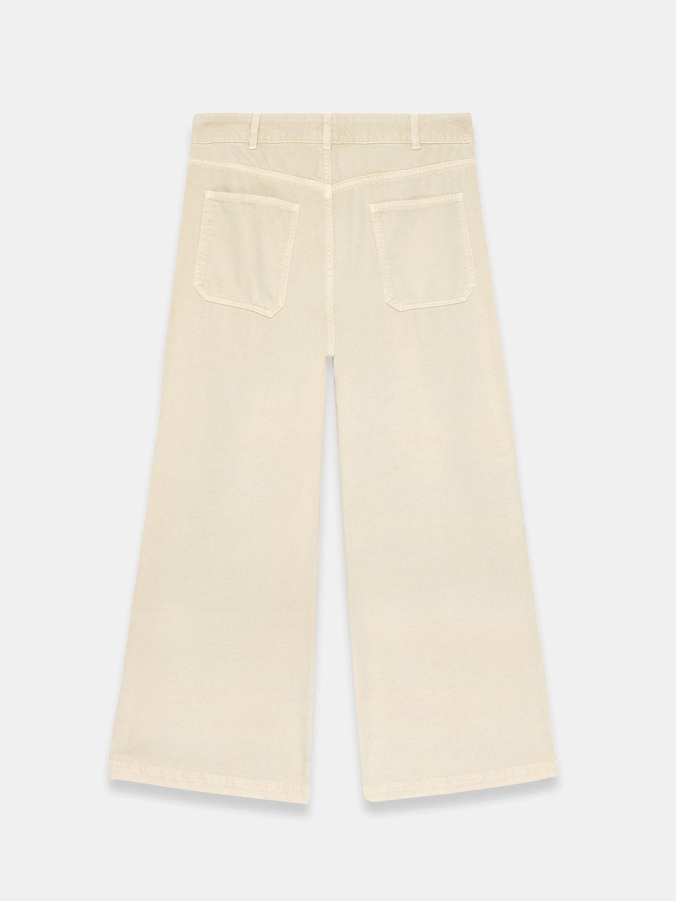 Image 6 of 6 of Mint Velvet Sand Wide Leg Utility Jeans - Cream
