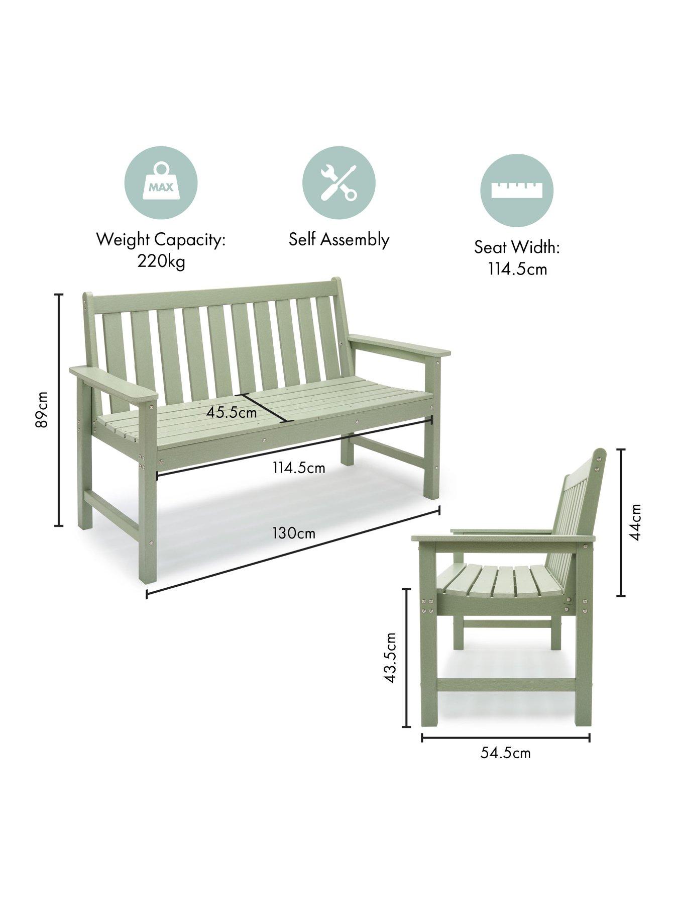 Image 3 of 7 of Vonhaus Westport Green Garden Bench