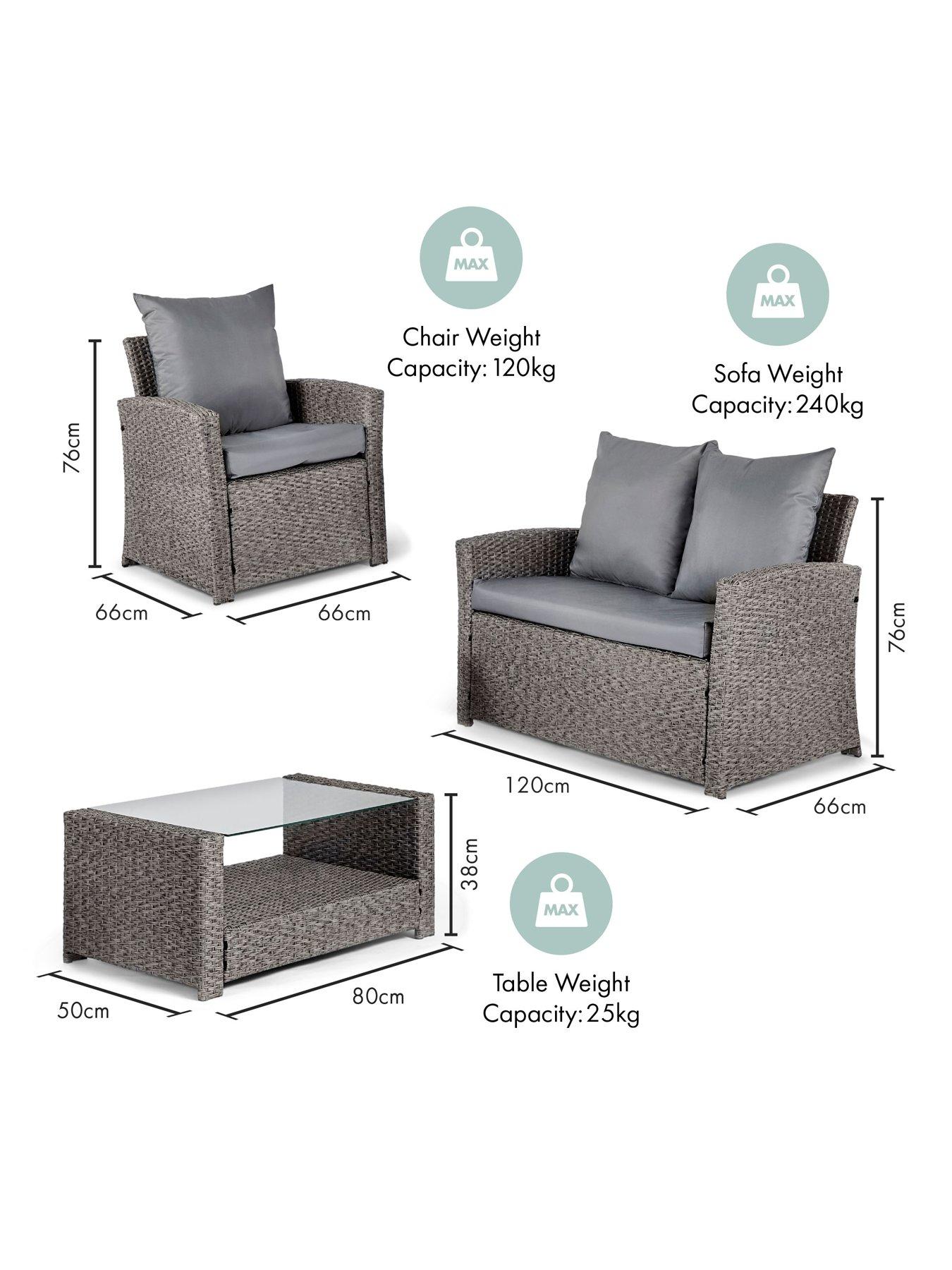 Image 3 of 7 of Vonhaus Bali 4 Seater Garden Rattan Sofa Set