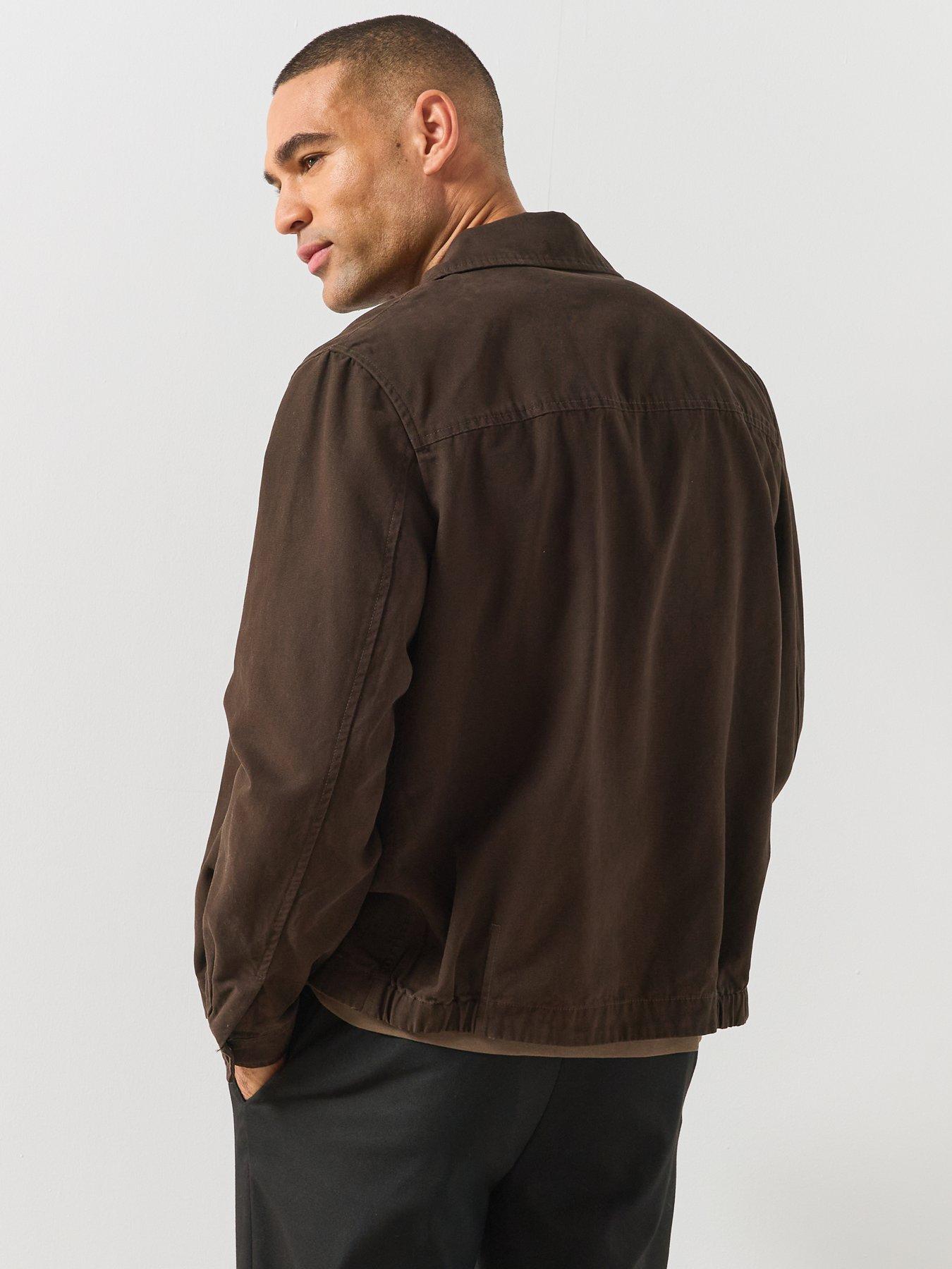 Image 2 of 6 of Mango Mens Hampton Regular Fit Cotton Overshirt - Brown