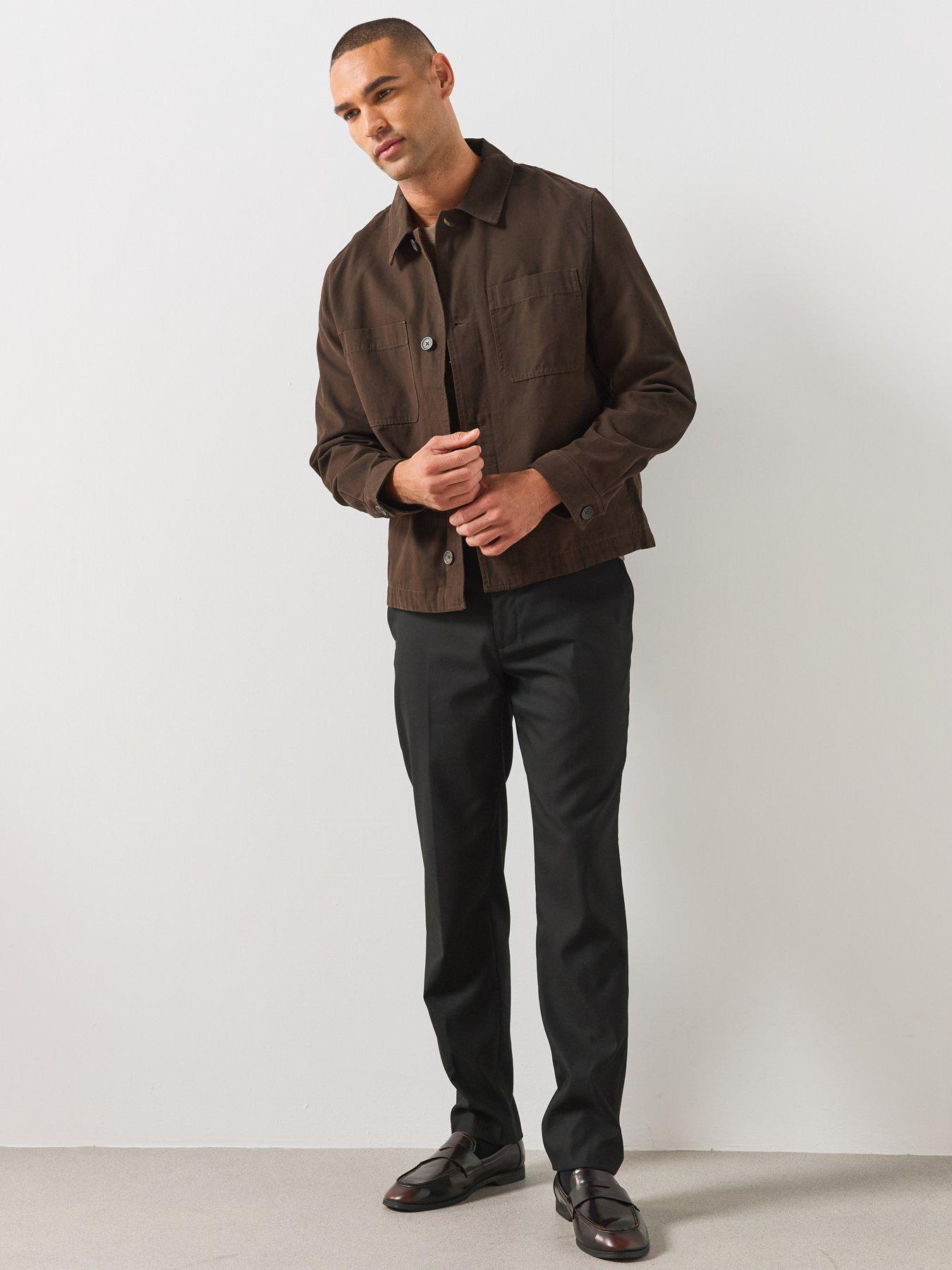 Image 3 of 6 of Mango Mens Hampton Regular Fit Cotton Overshirt - Brown
