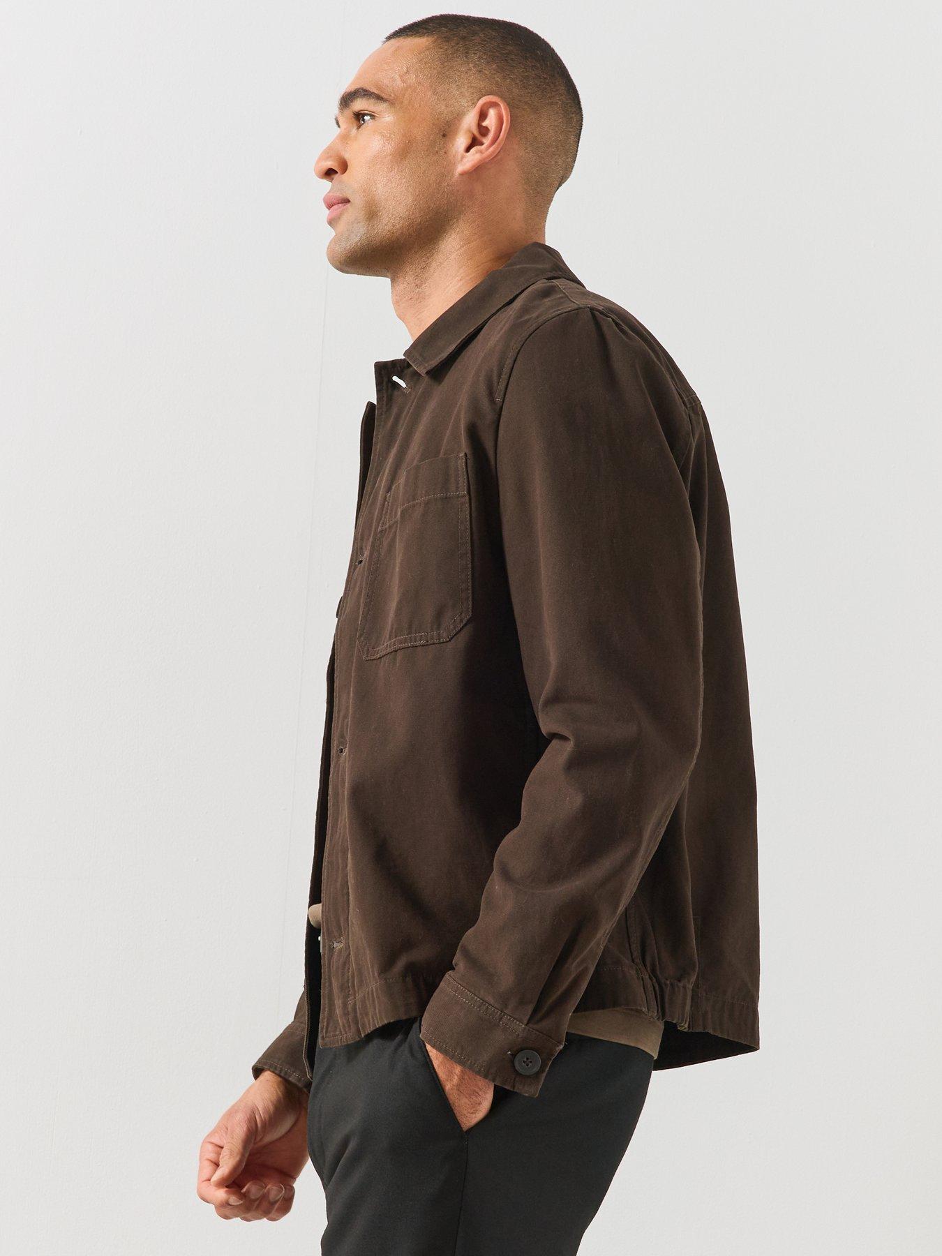 Image 5 of 6 of Mango Mens Hampton Regular Fit Cotton Overshirt - Brown