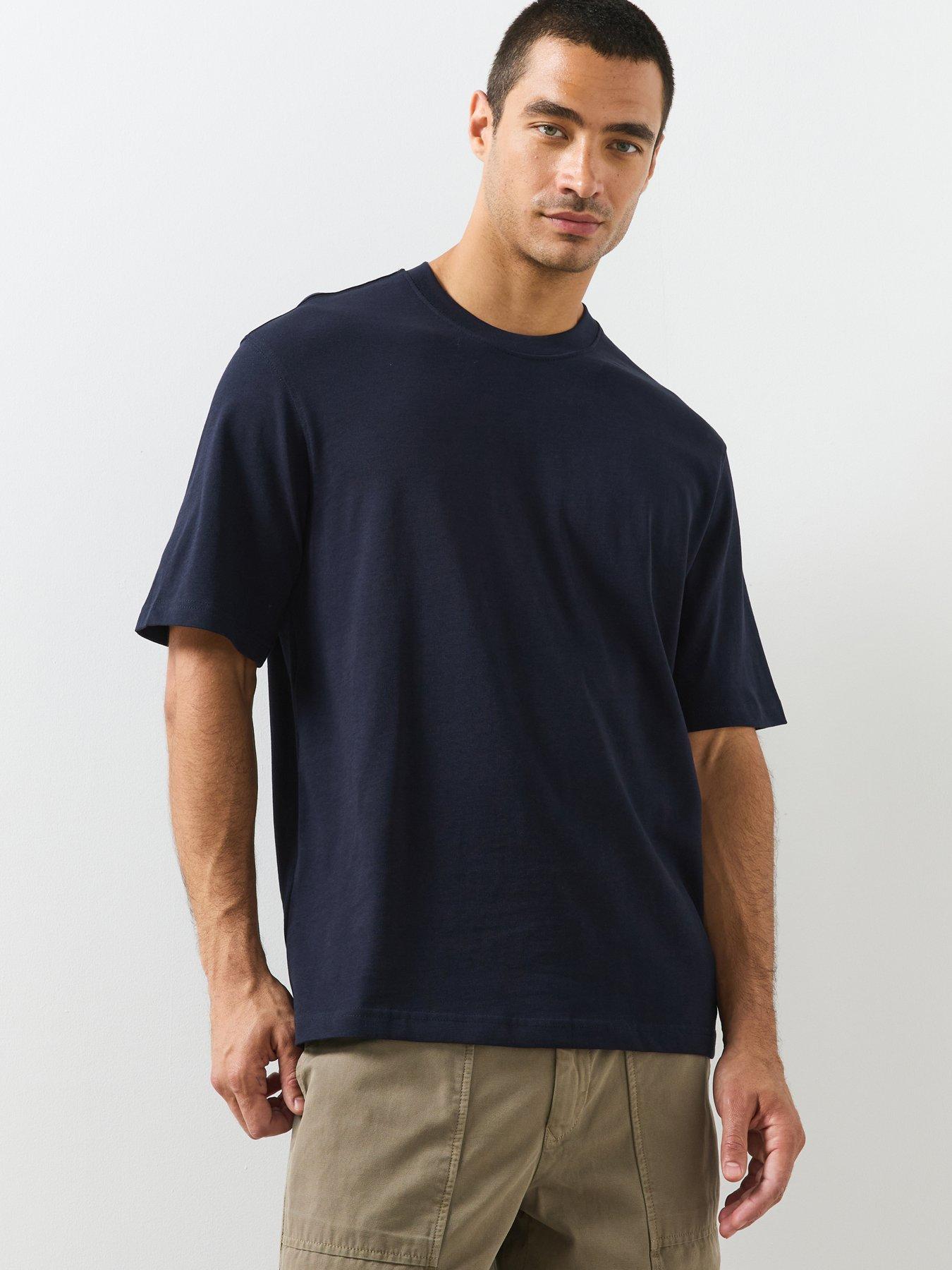 Image 1 of 5 of Mango Relaxed Fit T-Shirt - Navy