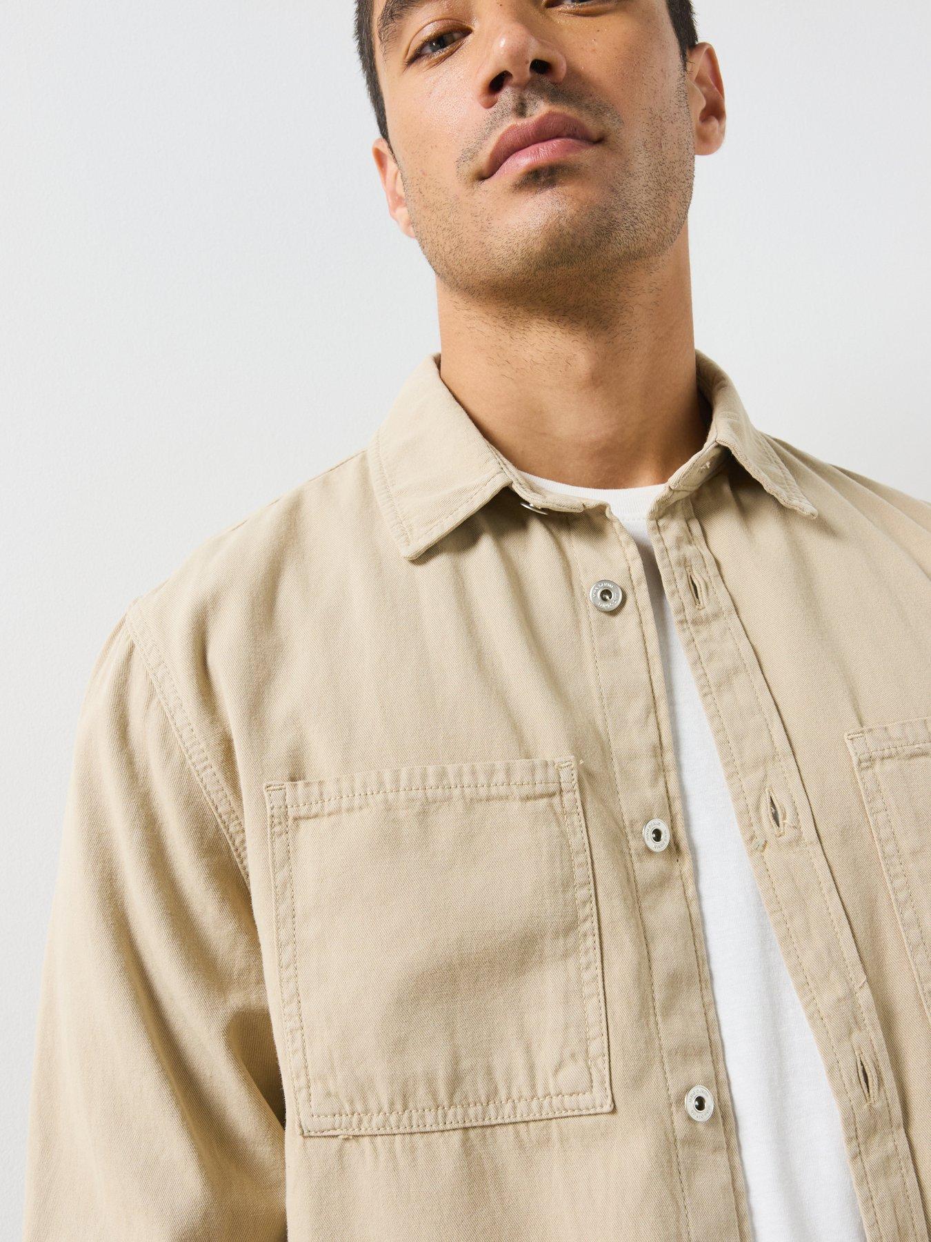 Image 4 of 6 of Mango Denim Pockets Overshirt - Cream