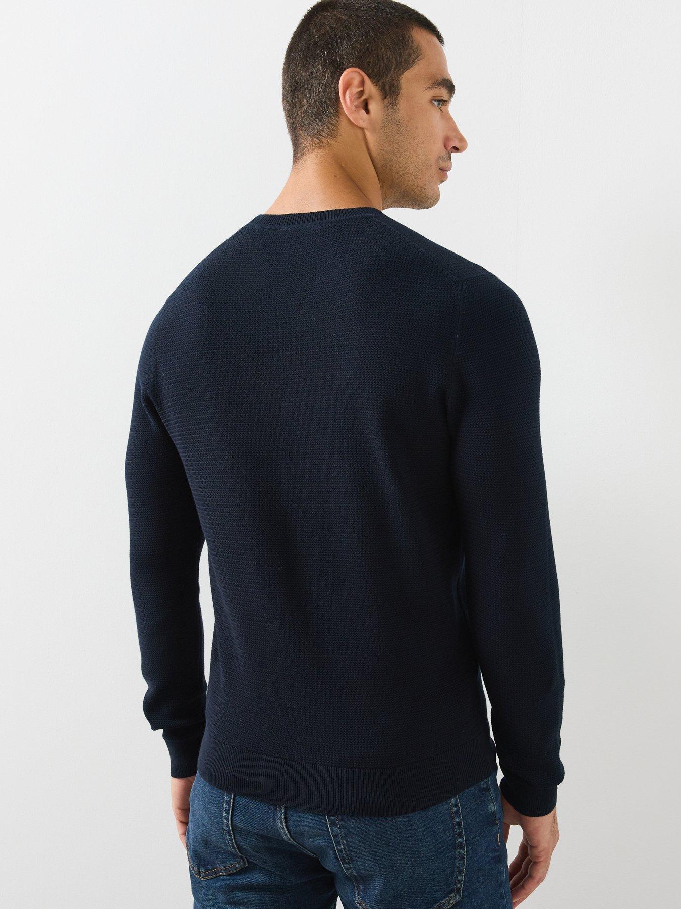 Image 2 of 6 of Mango Fine Knit Cotton Blend Sweater - Navy