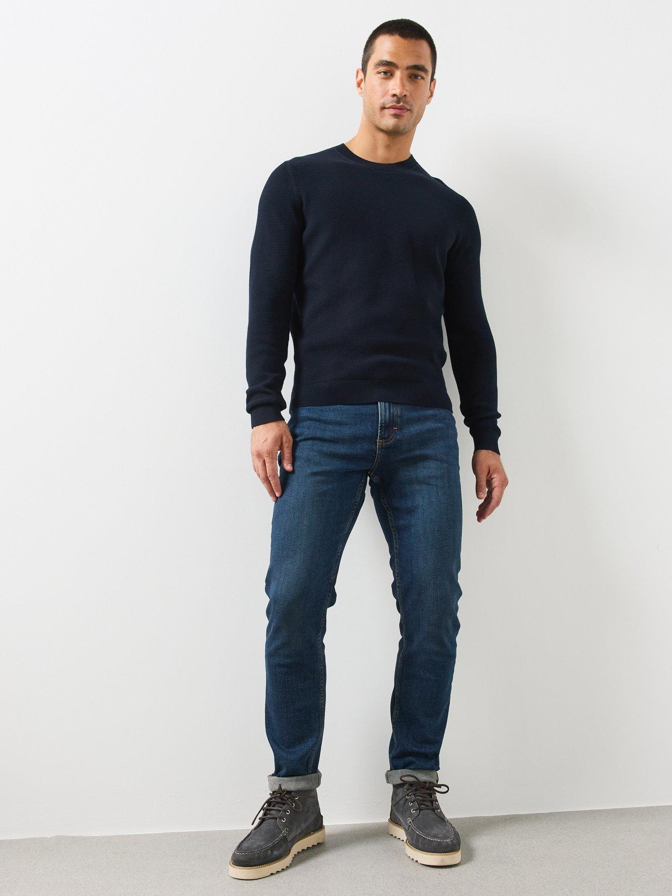 Image 3 of 6 of Mango Fine Knit Cotton Blend Sweater - Navy