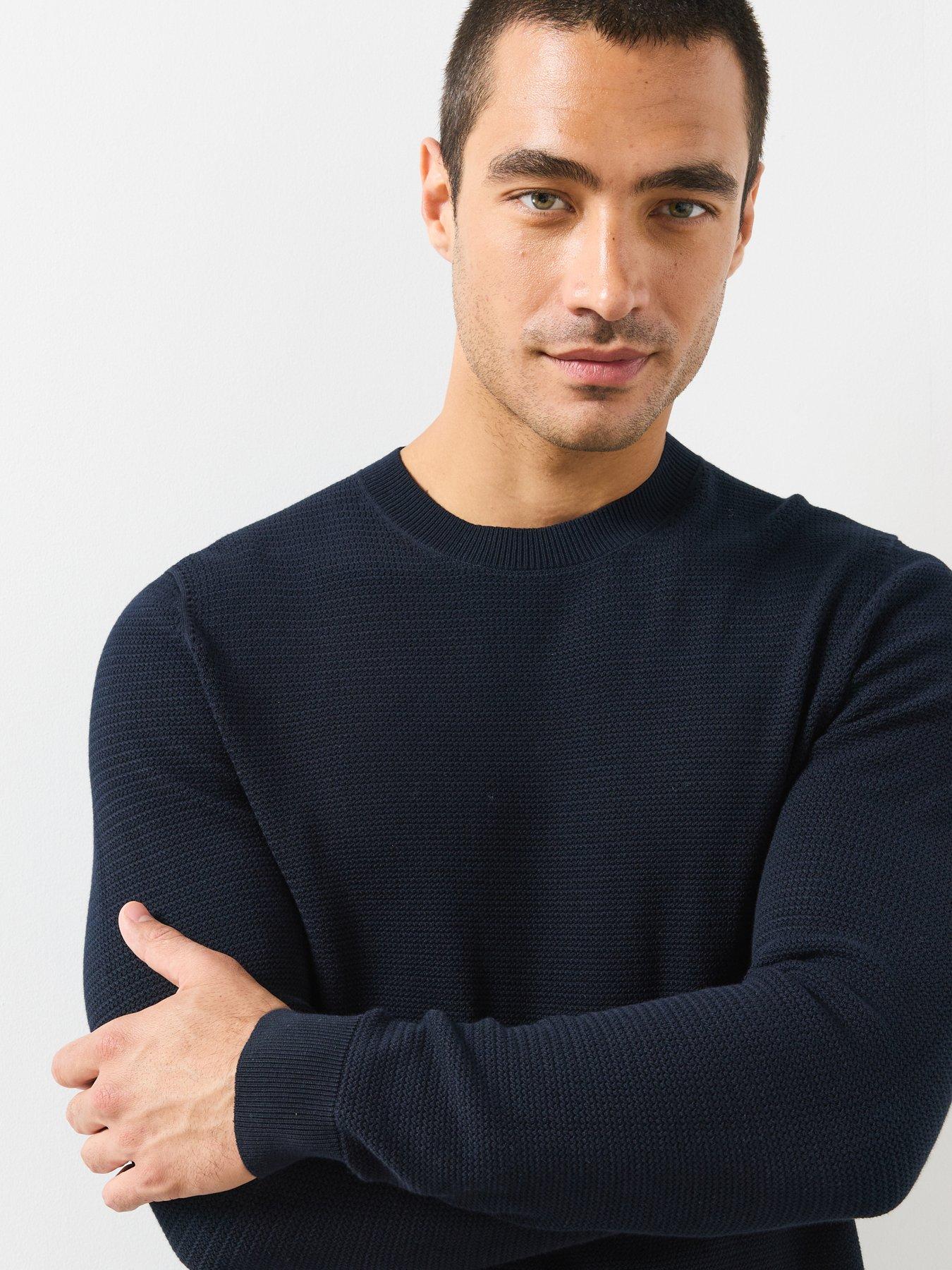 Image 6 of 6 of Mango Fine Knit Cotton Blend Sweater - Navy