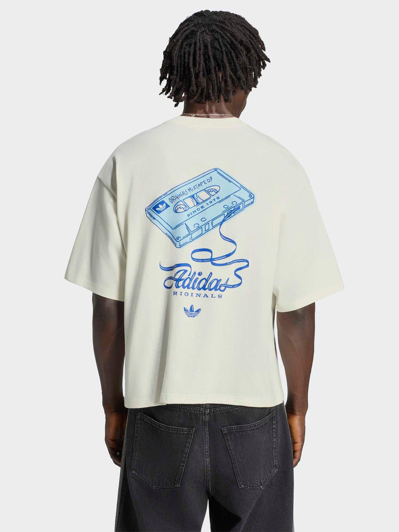 Image 2 of 6 of adidas Originals Mens Record Graphic Tee - White