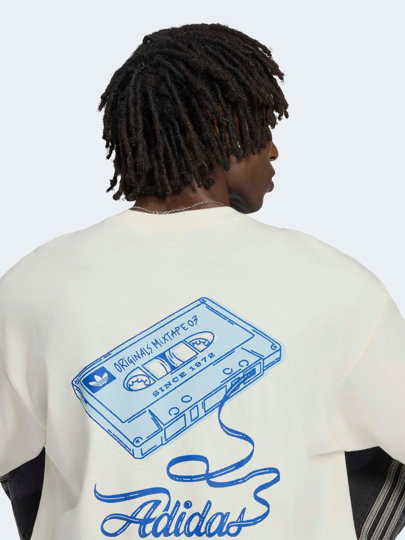 Image 5 of 6 of adidas Originals Mens Record Graphic Tee - White