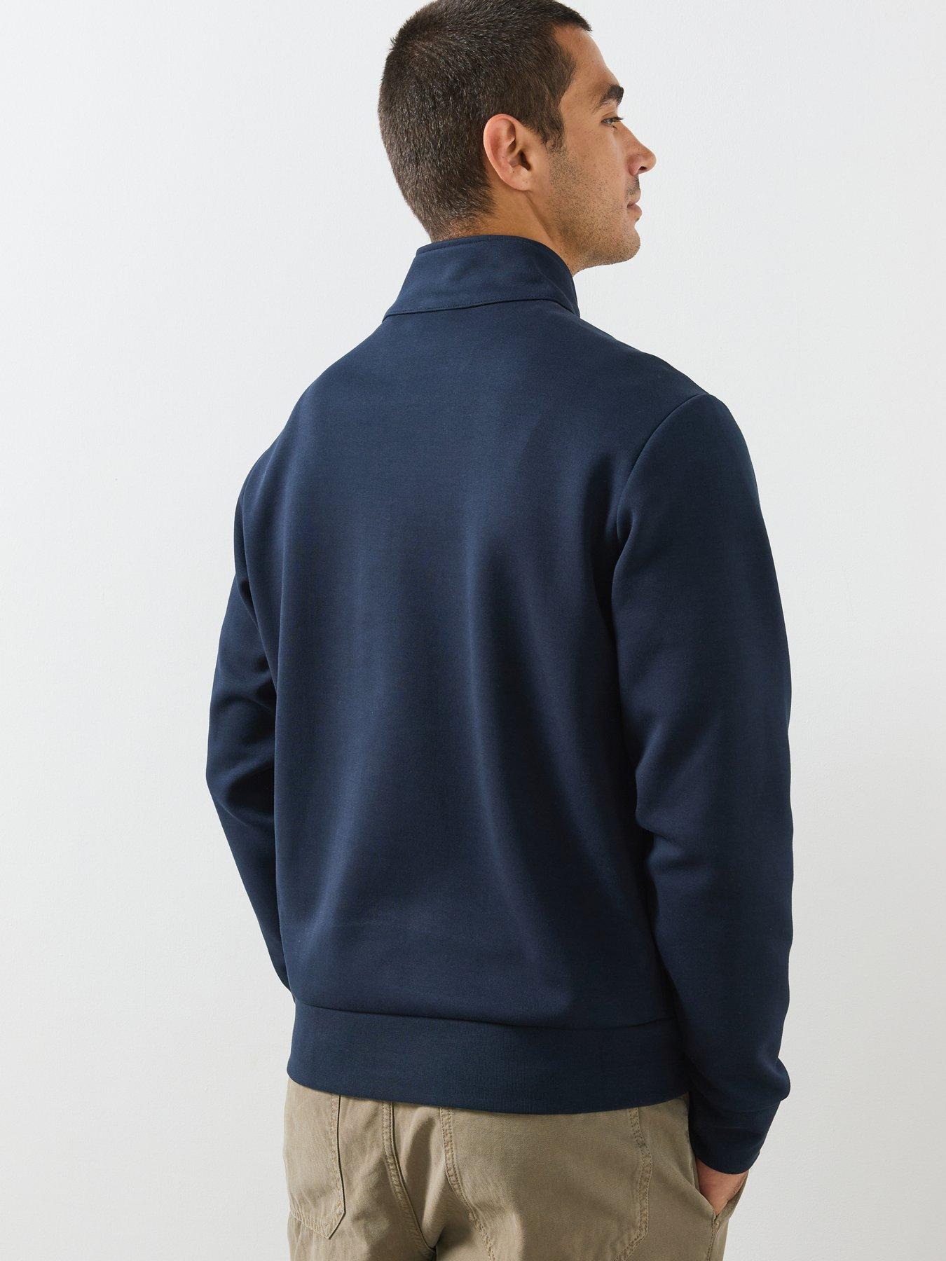 Image 2 of 6 of Mango Cotton Blend Zipper Sweatshirt - Blue