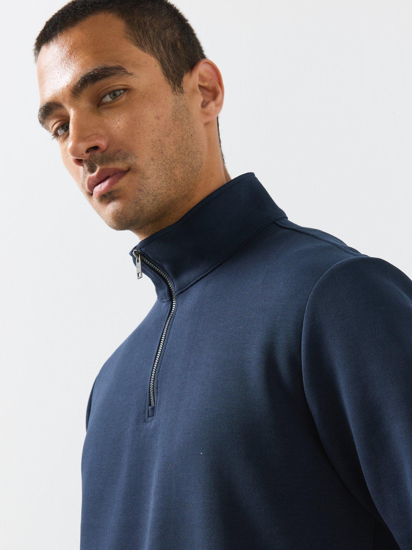 Image 5 of 6 of Mango Cotton Blend Zipper Sweatshirt - Blue