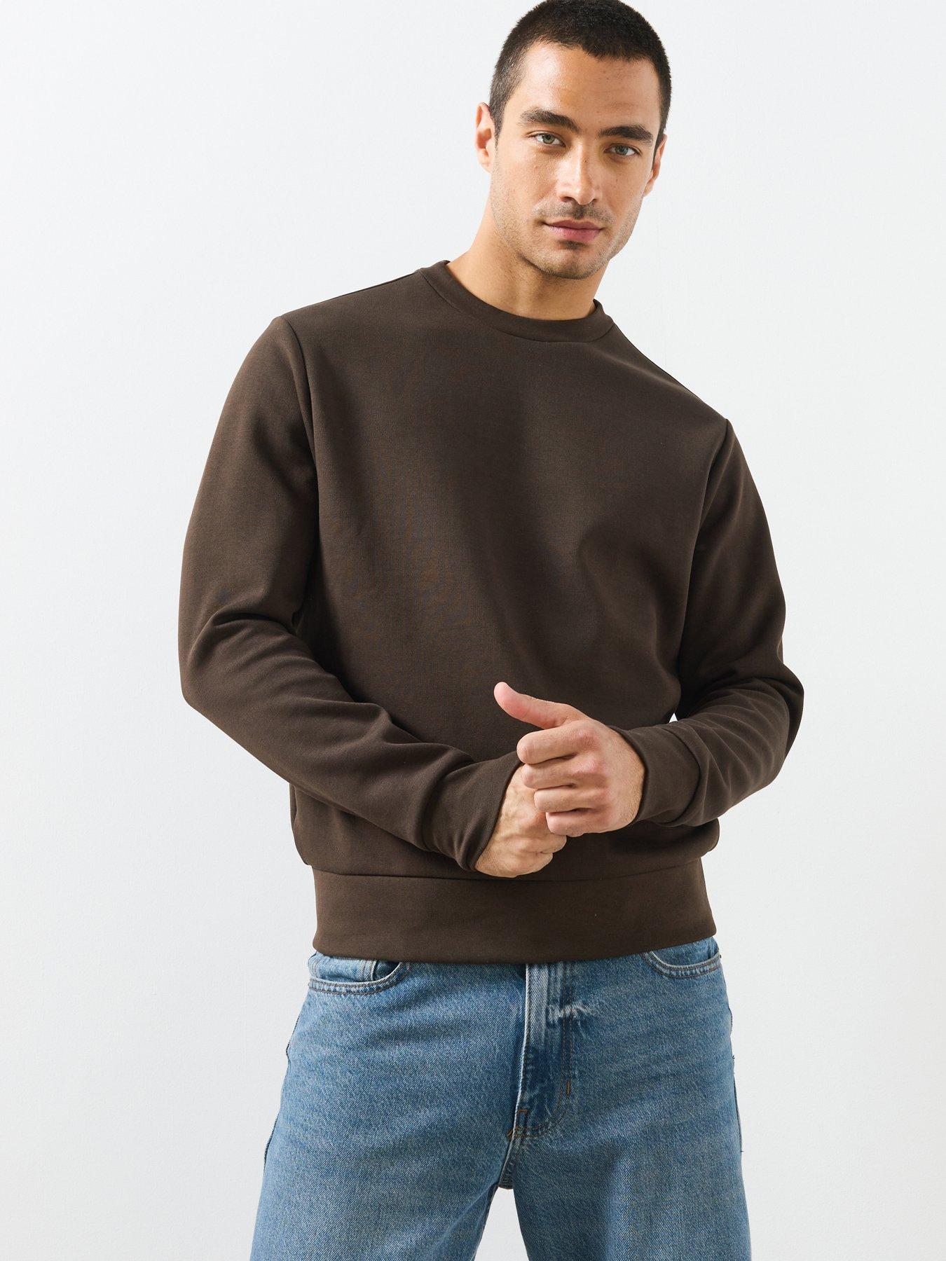 Image 1 of 6 of Mango Cotton Blend Regular Fit Sweatshirt - Brown