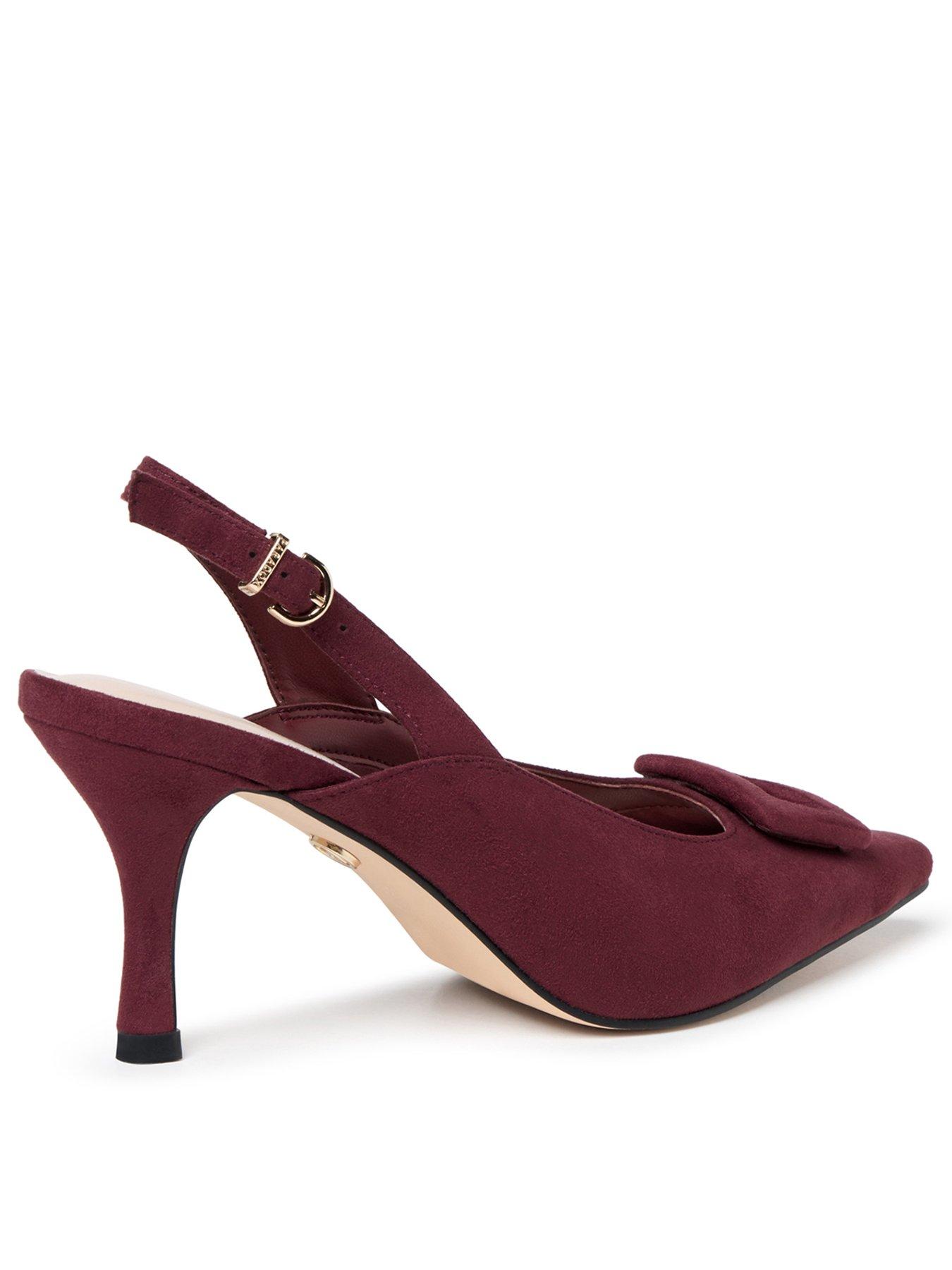 Image 3 of 7 of Paradox London Salem Buckle Detail Court Heeled Shoe - Red