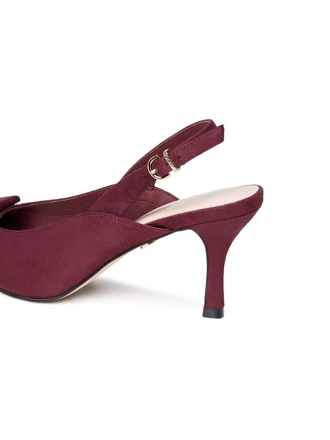 Image 7 of 7 of Paradox London Salem Buckle Detail Court Heeled Shoe - Red