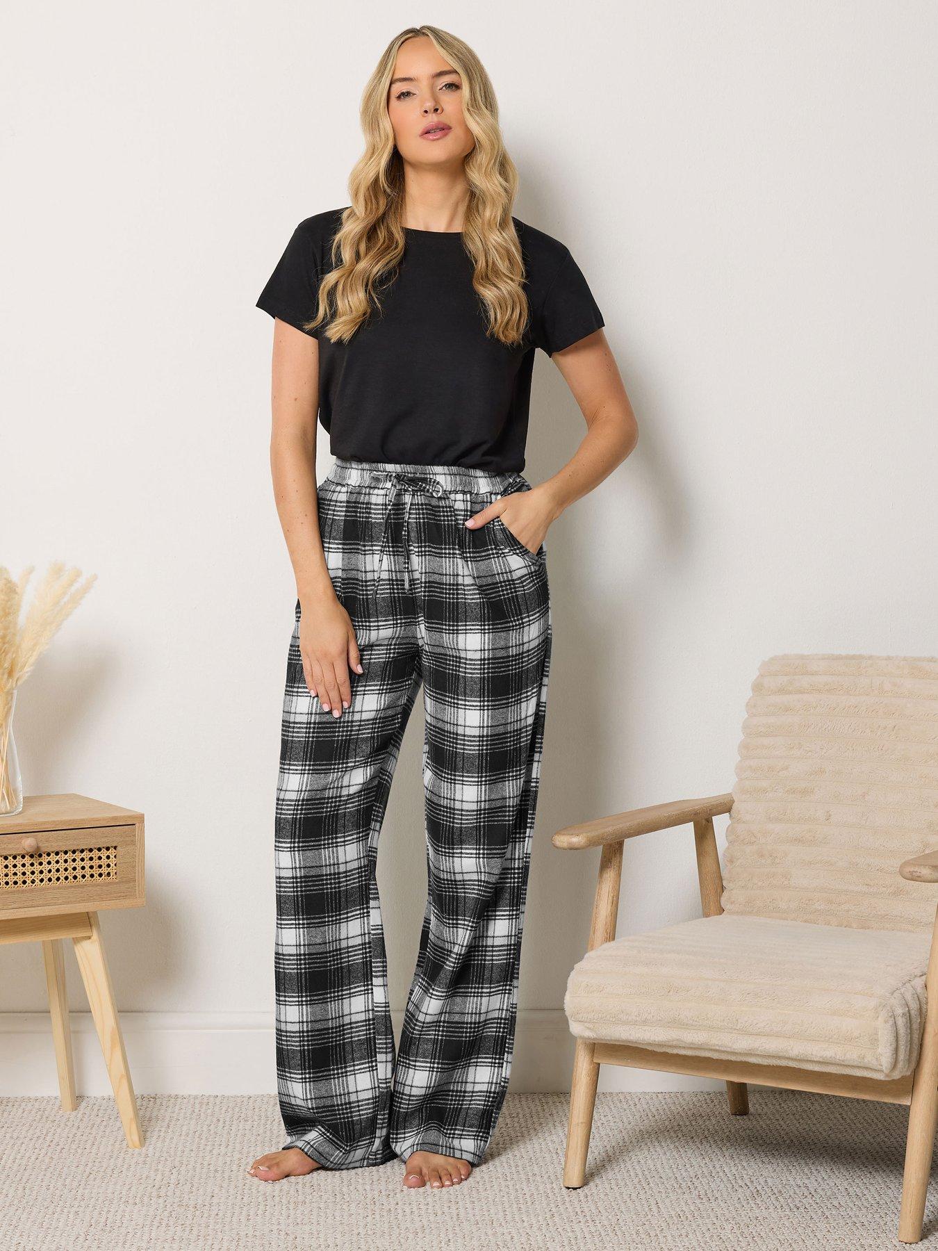 Image 3 of 4 of Long Tall Sally Tall Check Wide Leg Pj Pant