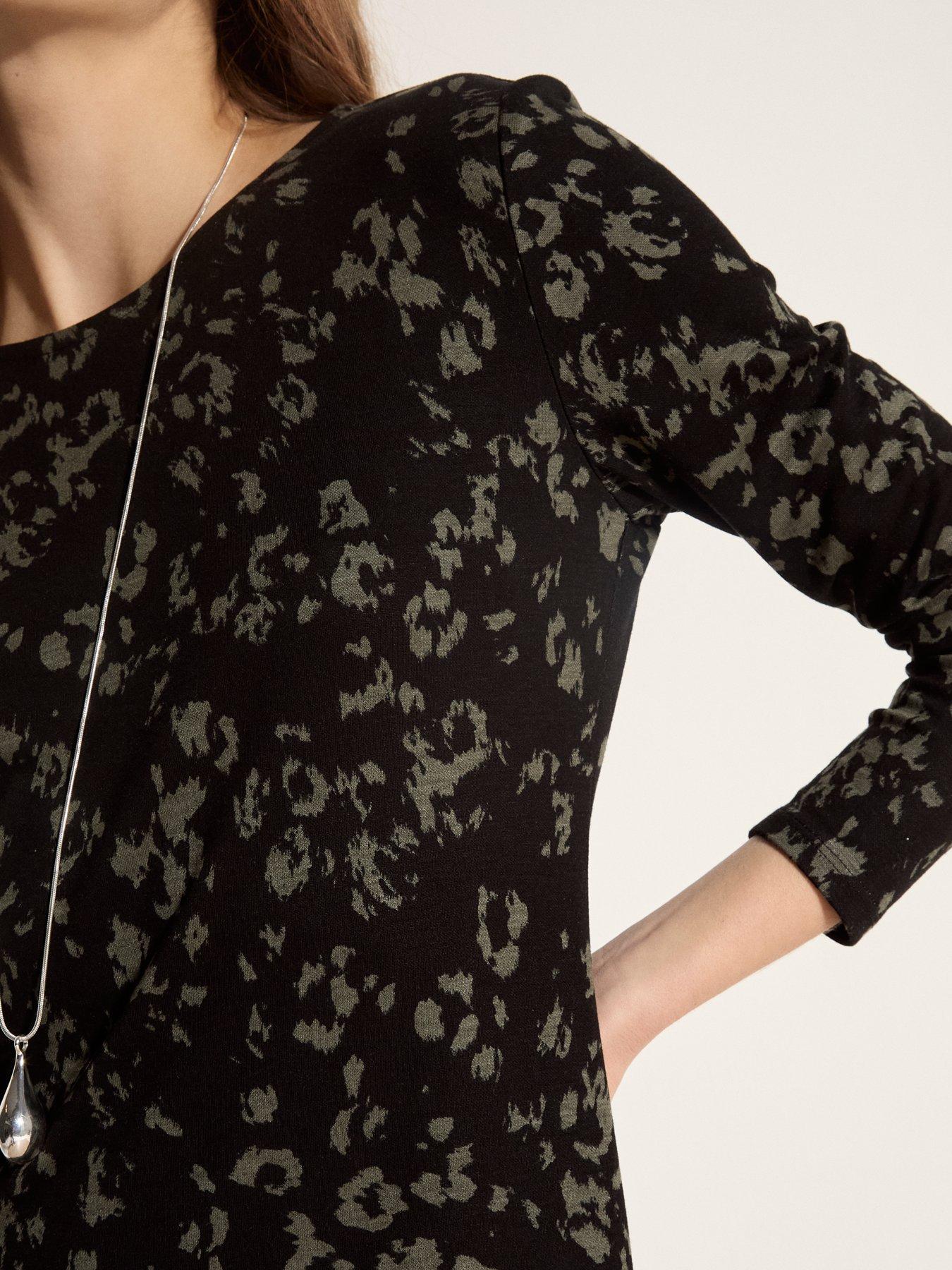 Image 4 of 4 of Apricot Distressed Leopard Jersey Midaxi Dress - Black