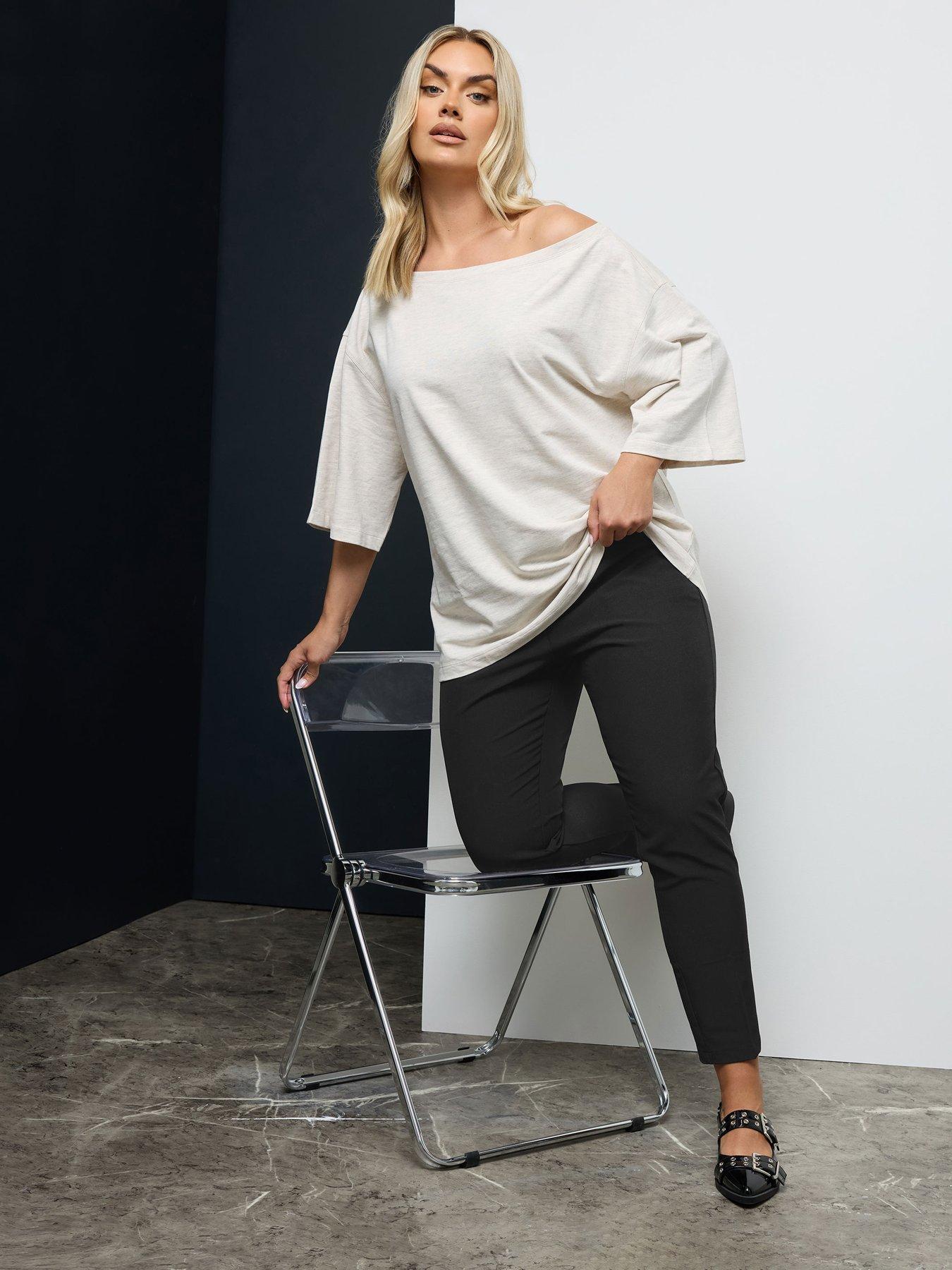 Image 3 of 4 of Yours Womens Curve Pablo Tapered Trousers - Black
