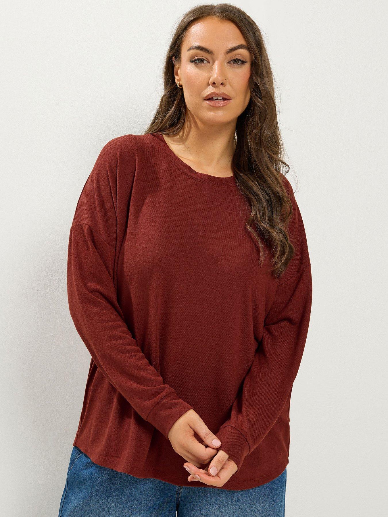 Image 1 of 4 of Yours Curve Rust Soft Touch Jumper - Orange