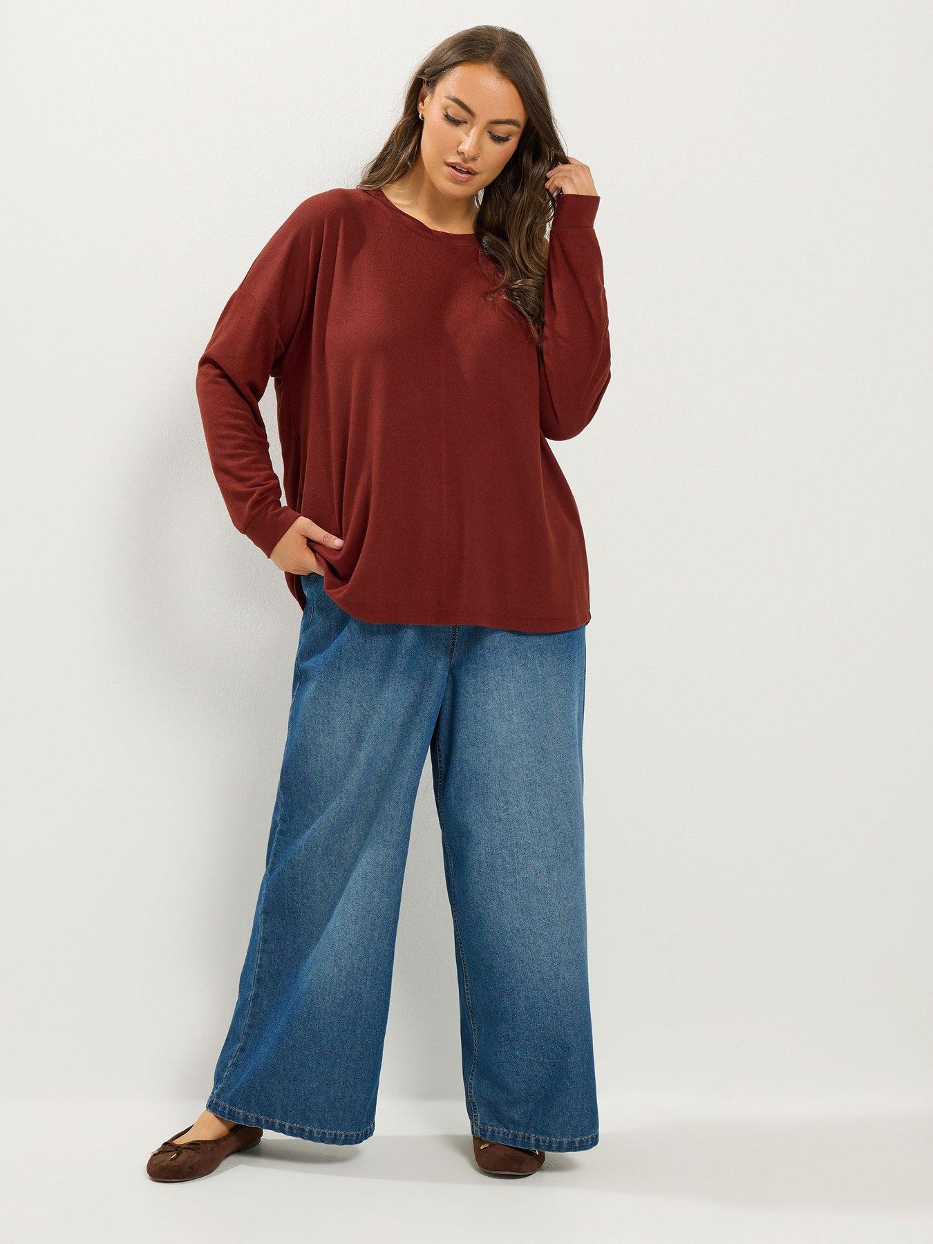 Image 3 of 4 of Yours Curve Rust Soft Touch Jumper - Orange