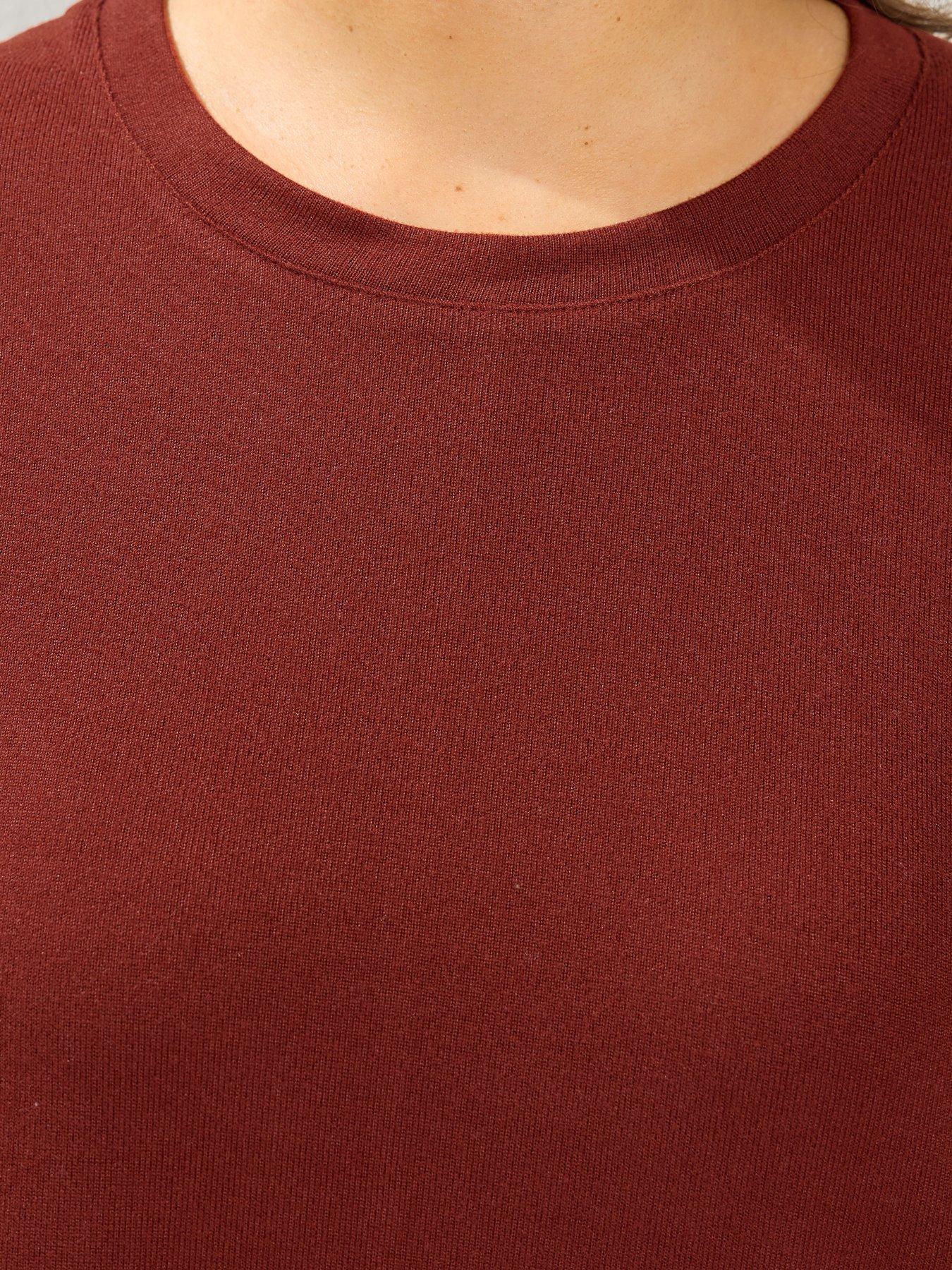 Image 4 of 4 of Yours Curve Rust Soft Touch Jumper - Orange
