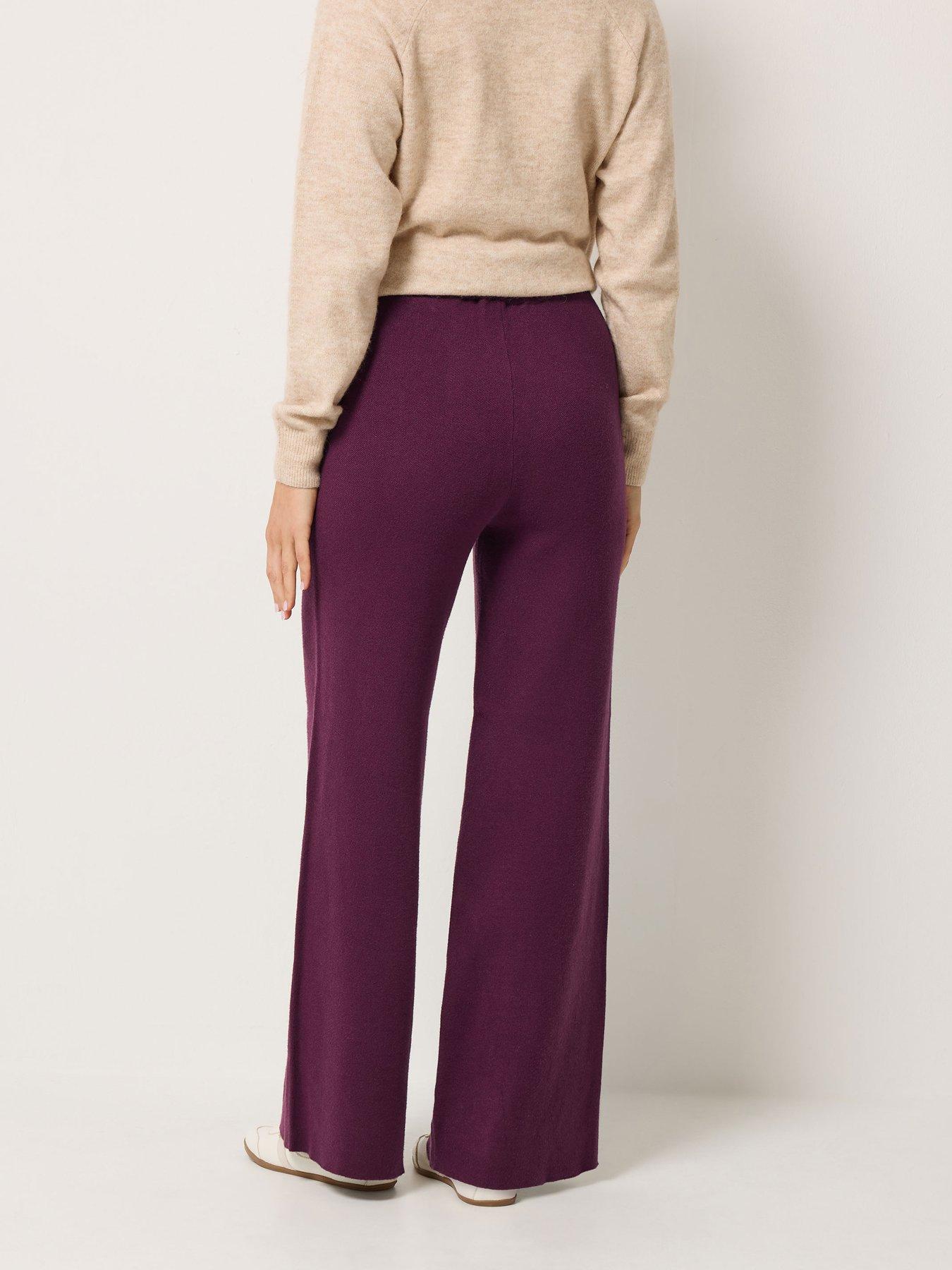 Image 2 of 4 of Long Tall Sally Womens Tall Premium Wide Leg Pull-On Trousers - Purple
