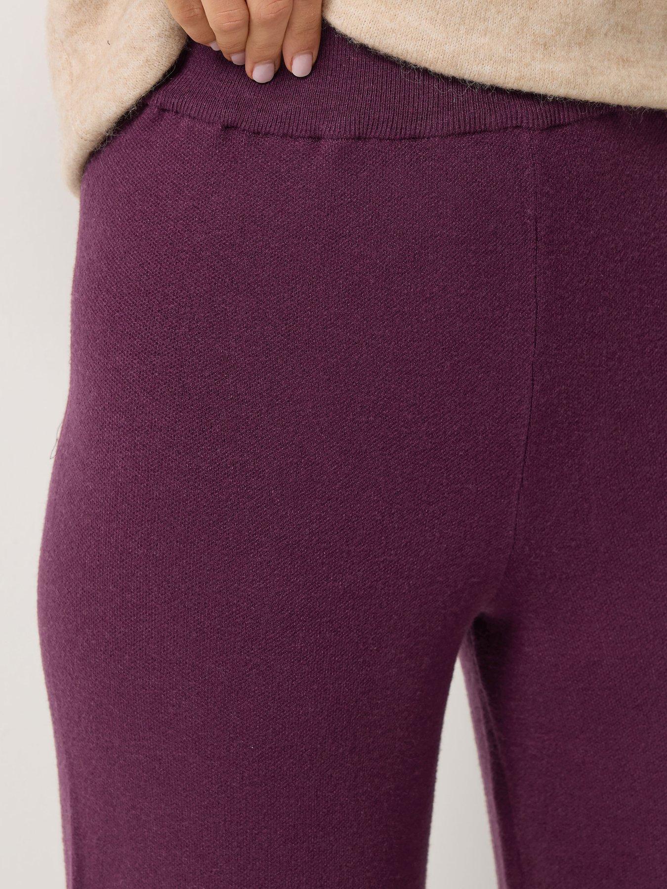 Image 4 of 4 of Long Tall Sally Womens Tall Premium Wide Leg Pull-On Trousers - Purple