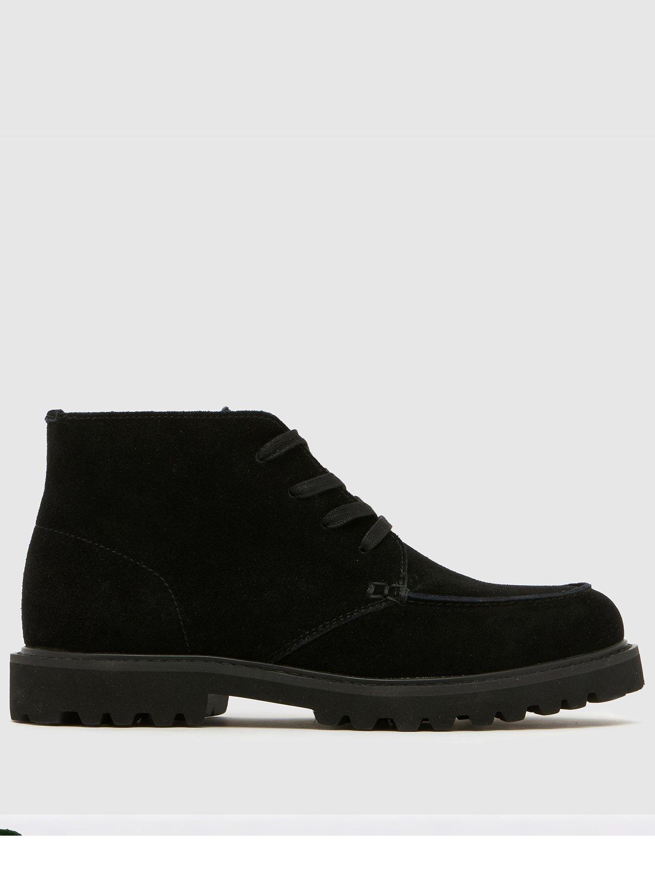 Image 1 of 4 of Schuh Mens Apron Toe Lace Up Lug Sole Boots - Black