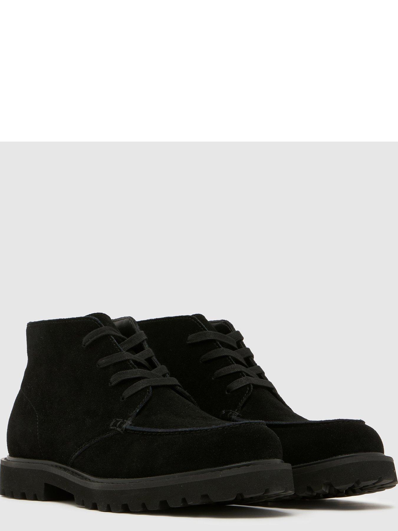 Image 4 of 4 of Schuh Mens Apron Toe Lace Up Lug Sole Boots - Black