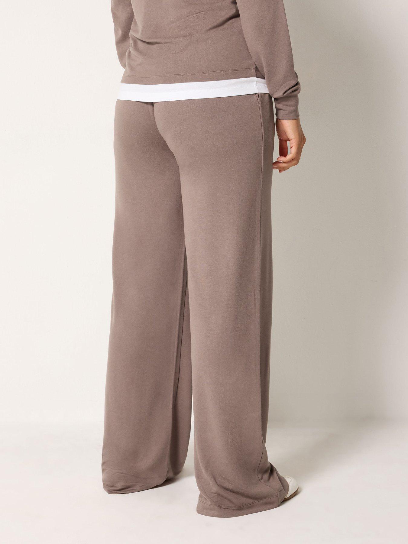 Image 2 of 4 of Long Tall Sally Premium Seam Wide Leg Jogger 36" - Taupe