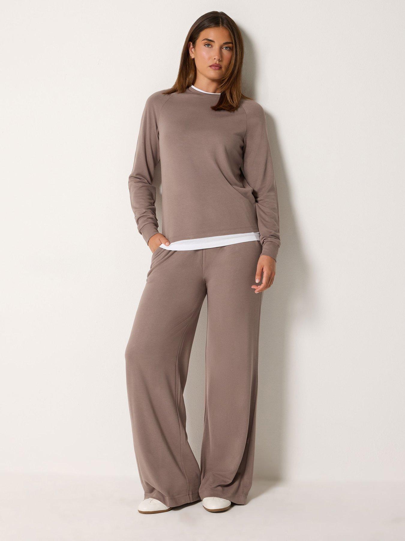 Image 3 of 4 of Long Tall Sally Premium Seam Wide Leg Jogger 36" - Taupe