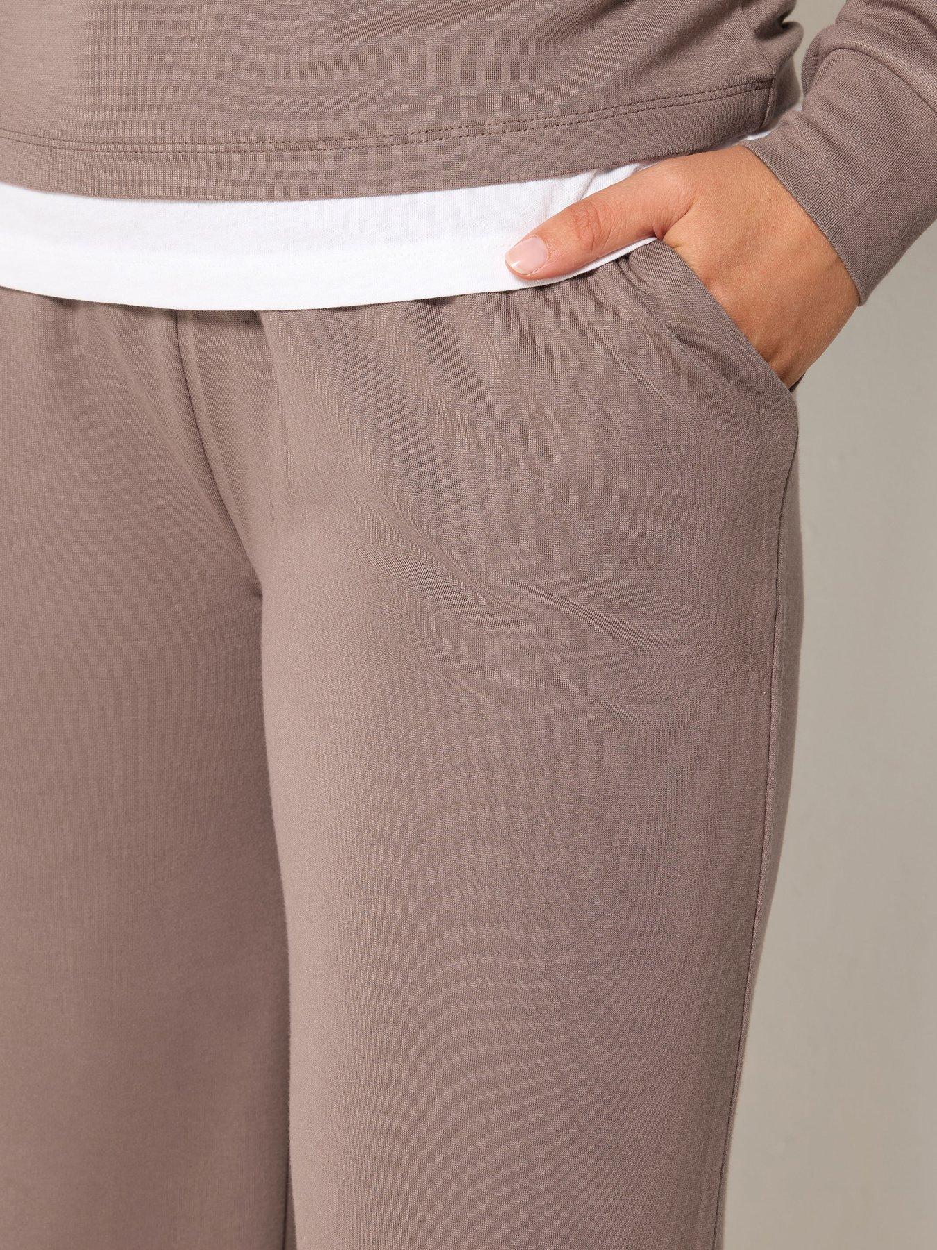 Image 4 of 4 of Long Tall Sally Premium Seam Wide Leg Jogger 36" - Taupe