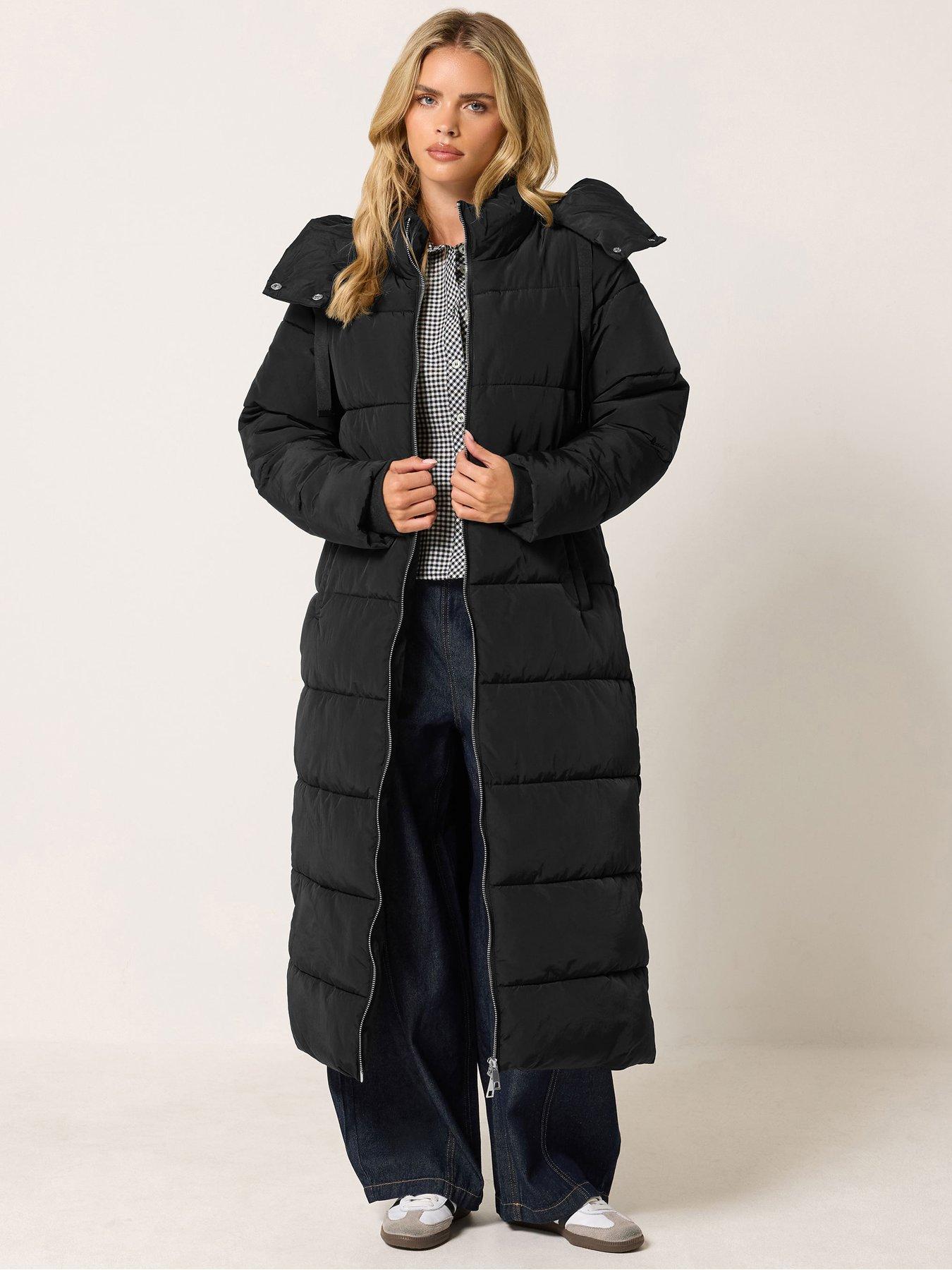 PixieGirl Petite Maxi Padded Coat - Black